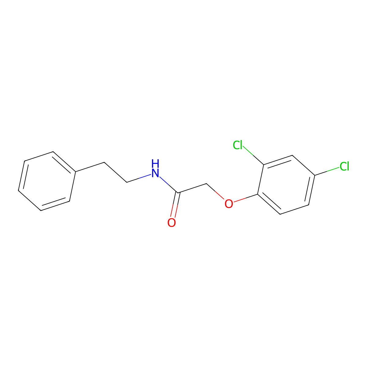 2-(2,4-dichlorophenoxy)-N-(2-phenylethyl)acetamide molecular structure, CAS 307526-13-2
