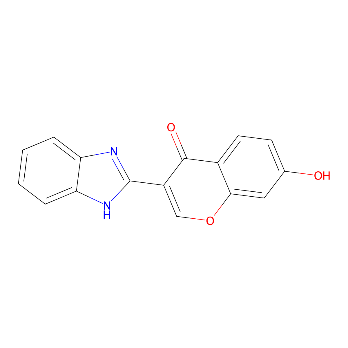 3-(1H-benzimidazol-2-yl)-7-hydroxychromen-4-one molecular structure, CAS 307526-34-7
