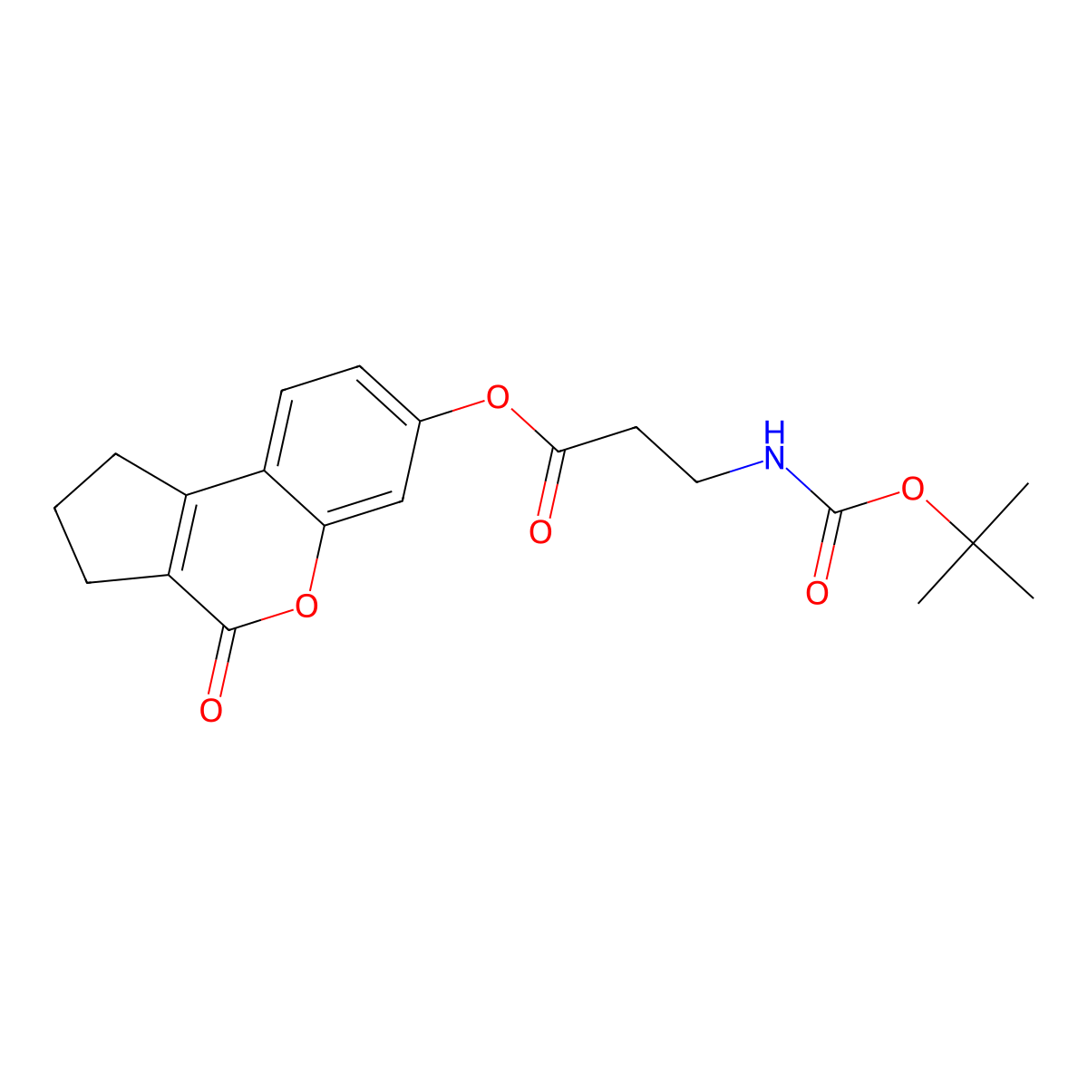 4-oxo-1,2,3,4-tetrahydrocyclopenta[c]chromen-7-yl N-(tert-butoxycarbonyl)-beta-alaninate molecular structure, CAS 307526-39-2