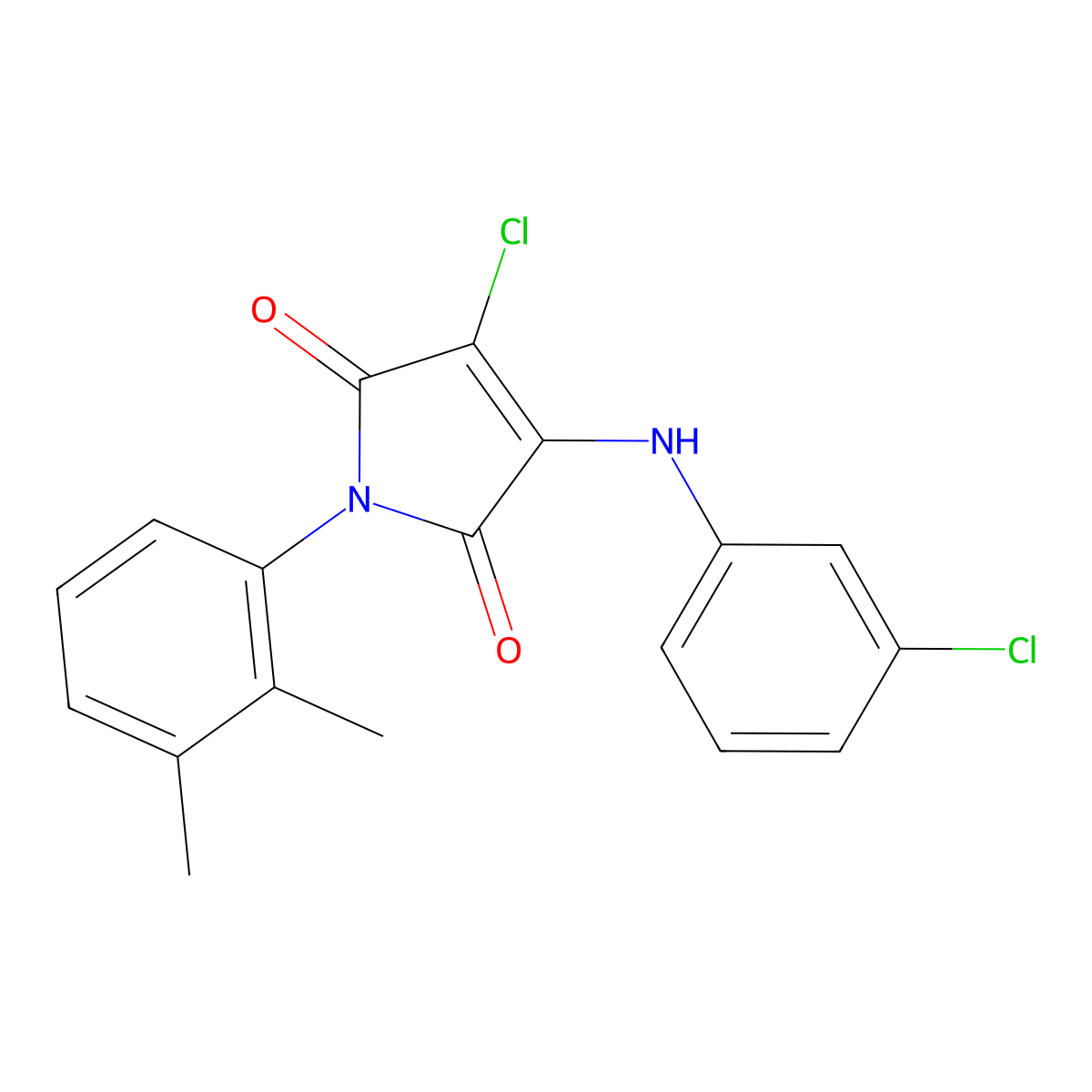 3-Chloro-4-(3-chloroanilino)-1-(2,3-dimethylphenyl)pyrrole-2,5-dione molecular structure, CAS 307527-58-8