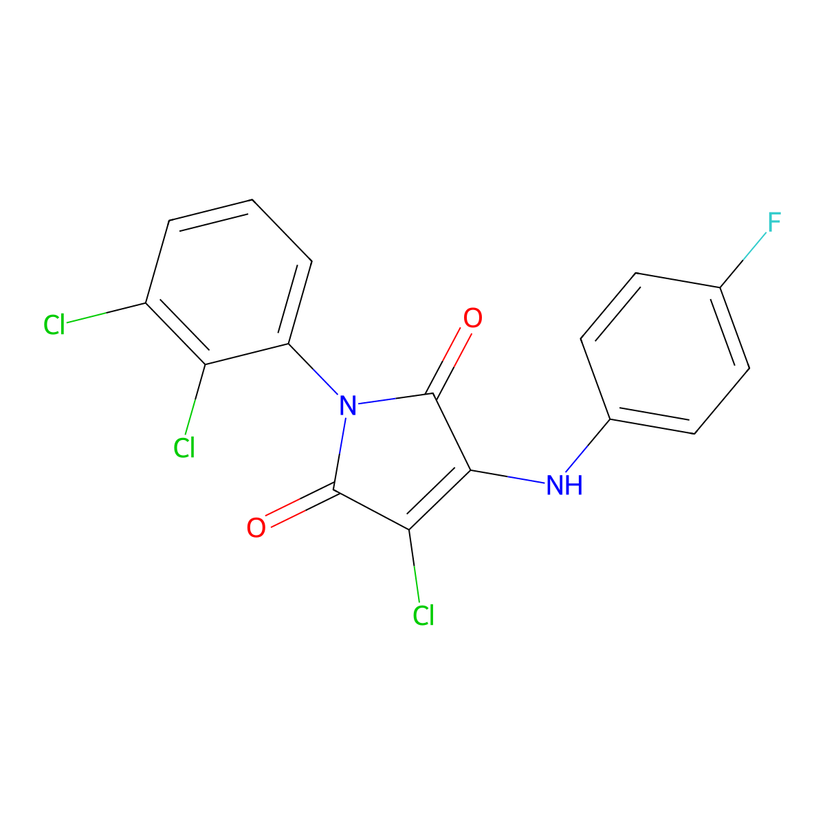 3-Chloro-1-(2,3-dichlorophenyl)-4-(4-fluoroanilino)pyrrole-2,5-dione molecular structure, CAS 307527-61-3