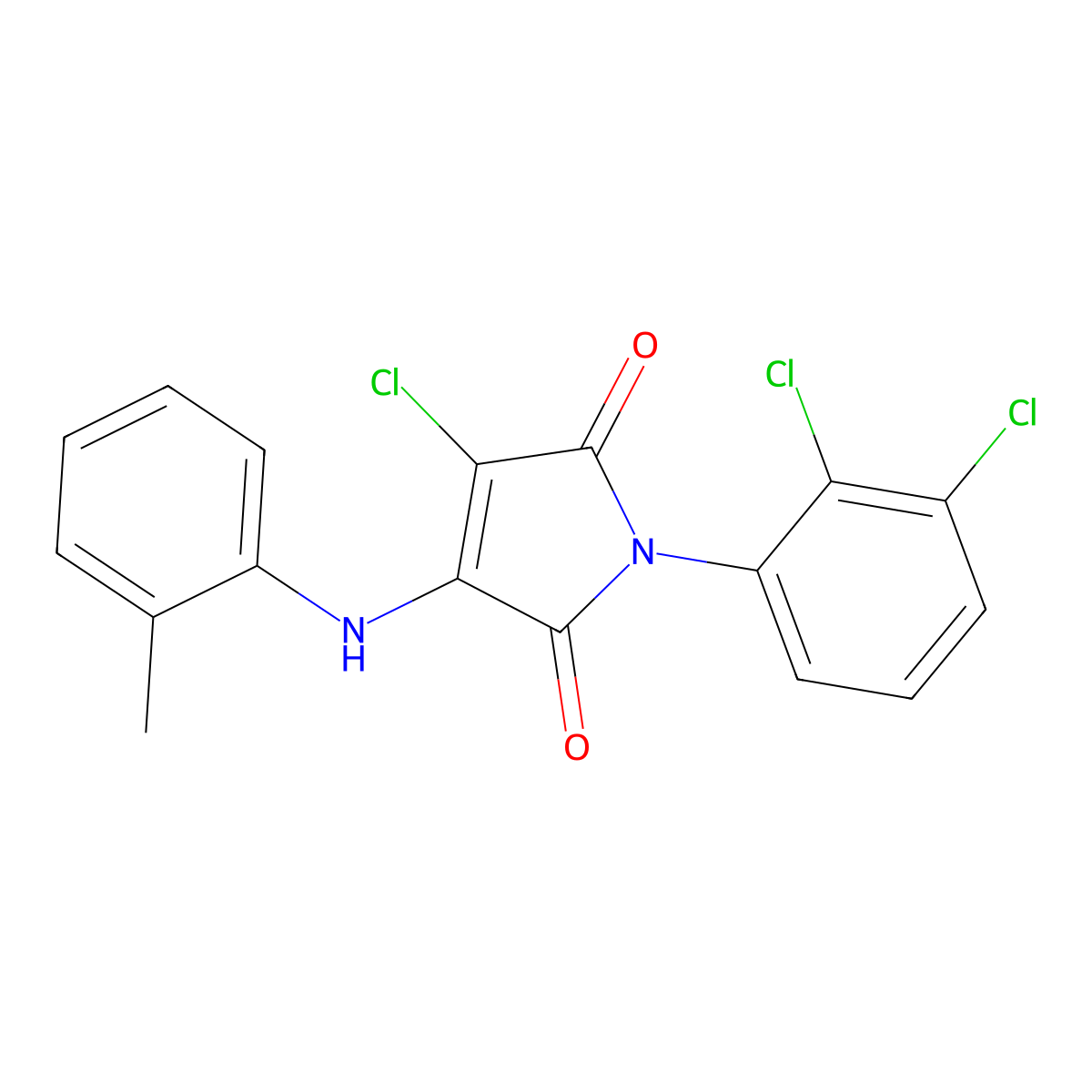 3-Chloro-1-(2,3-dichlorophenyl)-4-(2-methylanilino)pyrrole-2,5-dione molecular structure, CAS 307527-62-4