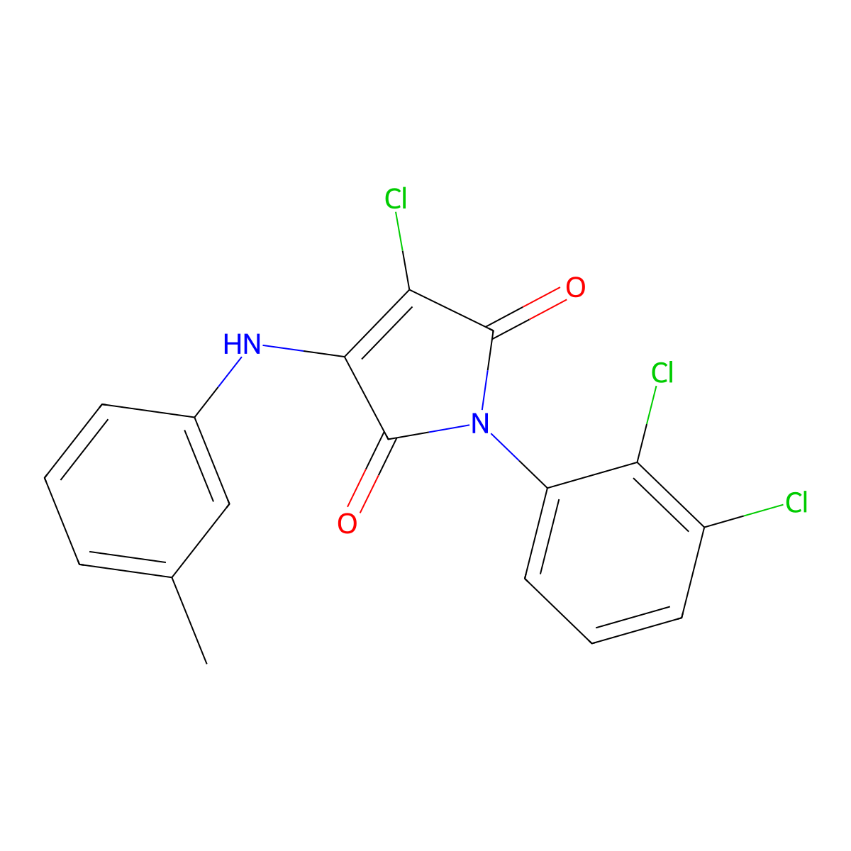 3-Chloro-1-(2,3-dichlorophenyl)-4-(3-methylanilino)pyrrole-2,5-dione molecular structure, CAS 307527-63-5