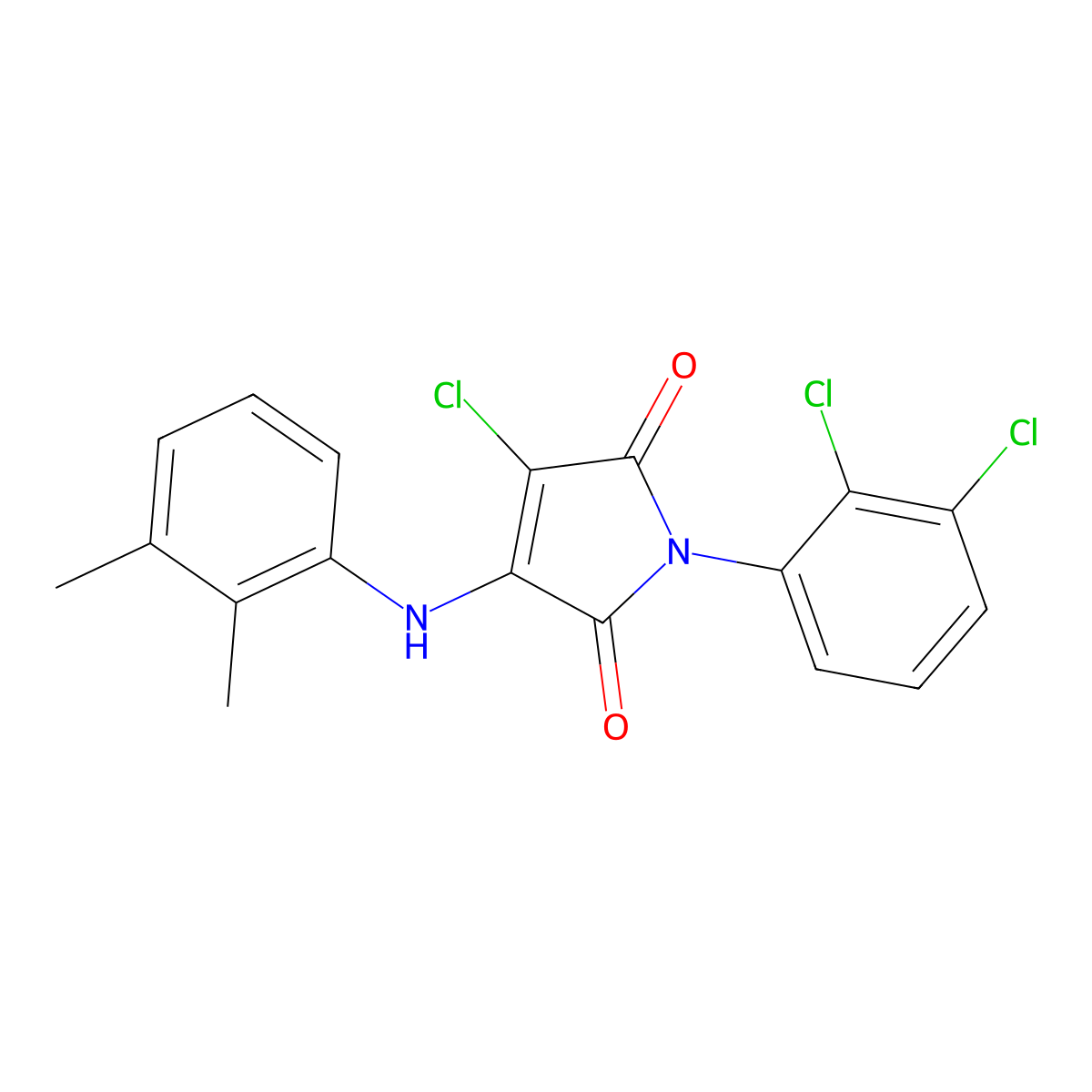 3-Chloro-1-(2,3-dichlorophenyl)-4-(2,3-dimethylanilino)pyrrole-2,5-dione molecular structure, CAS 307527-65-7