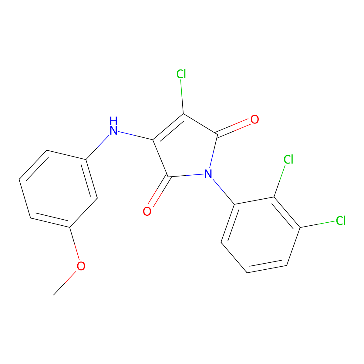 3-Chloro-1-(2,3-dichlorophenyl)-4-(3-methoxyanilino)pyrrole-2,5-dione molecular structure, CAS 307527-67-9