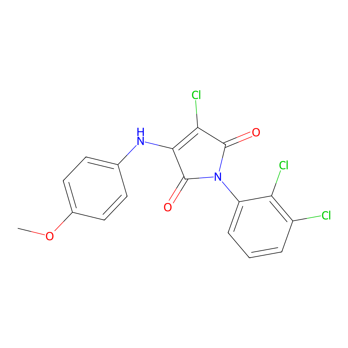 3-Chloro-1-(2,3-dichlorophenyl)-4-(4-methoxyanilino)pyrrole-2,5-dione molecular structure, CAS 307527-68-0