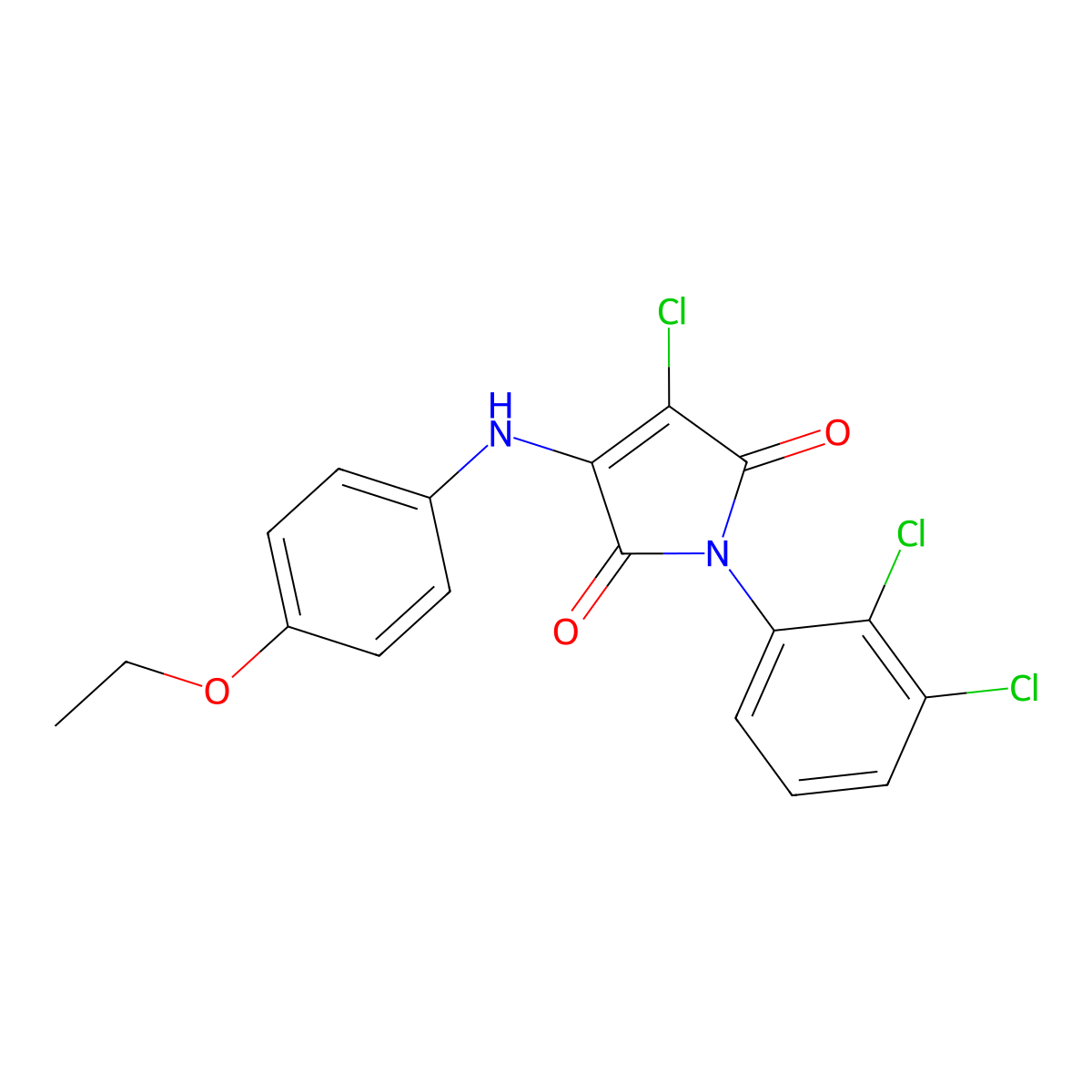 3-chloro-1-(2,3-dichlorophenyl)-4-(4-ethoxyanilino)-1H-pyrrole-2,5-dione molecular structure, CAS 307527-69-1