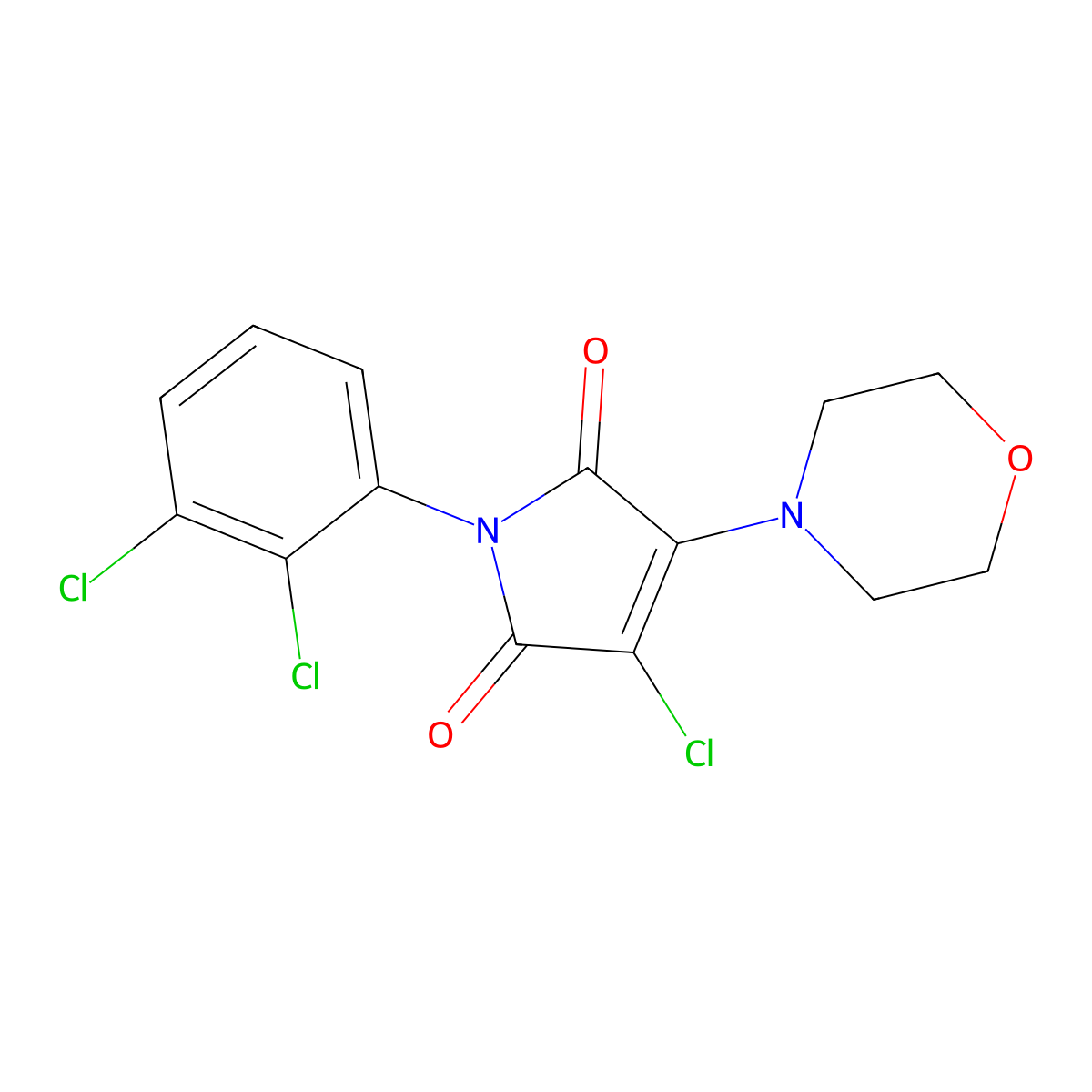 3-Chloro-1-(2,3-dichlorophenyl)-4-morpholin-4-ylpyrrole-2,5-dione molecular structure, CAS 307527-74-8