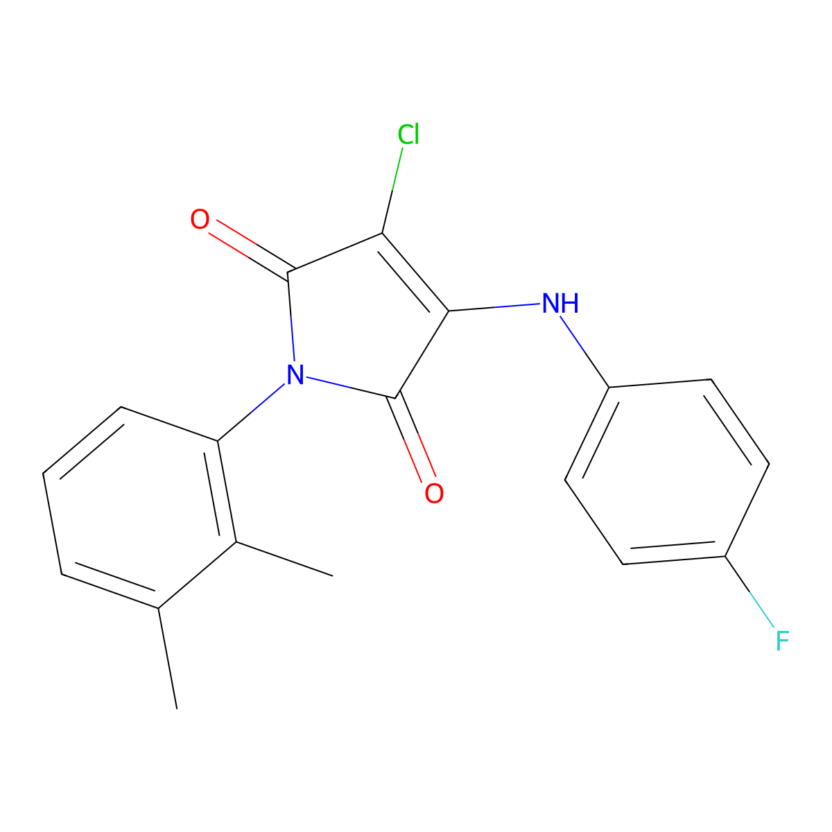 3-Chloro-1-(2,3-dimethylphenyl)-4-(4-fluoroanilino)pyrrole-2,5-dione molecular structure, CAS 307527-78-2