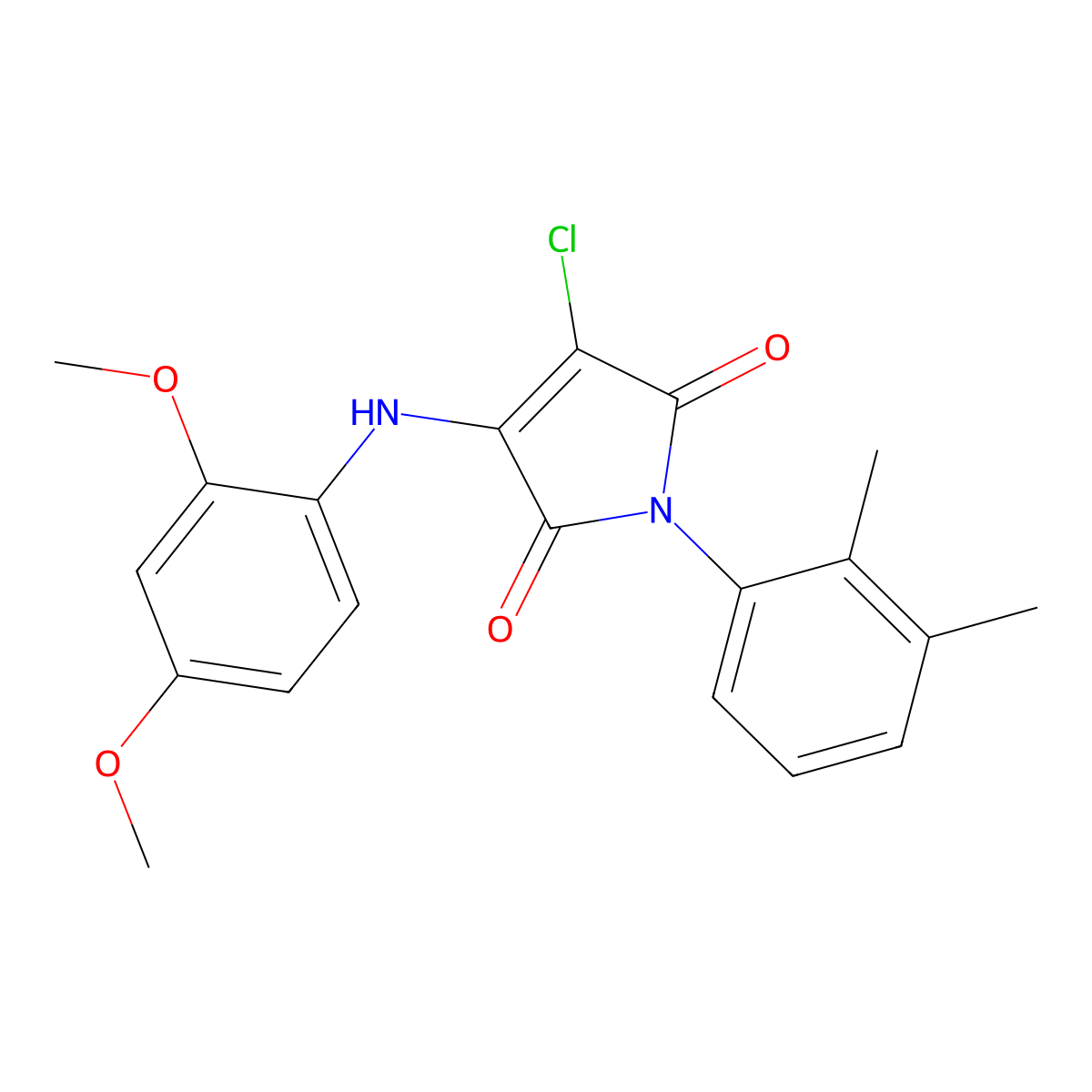 3-Chloro-4-(2,4-dimethoxyanilino)-1-(2,3-dimethylphenyl)pyrrole-2,5-dione molecular structure, CAS 307527-89-5