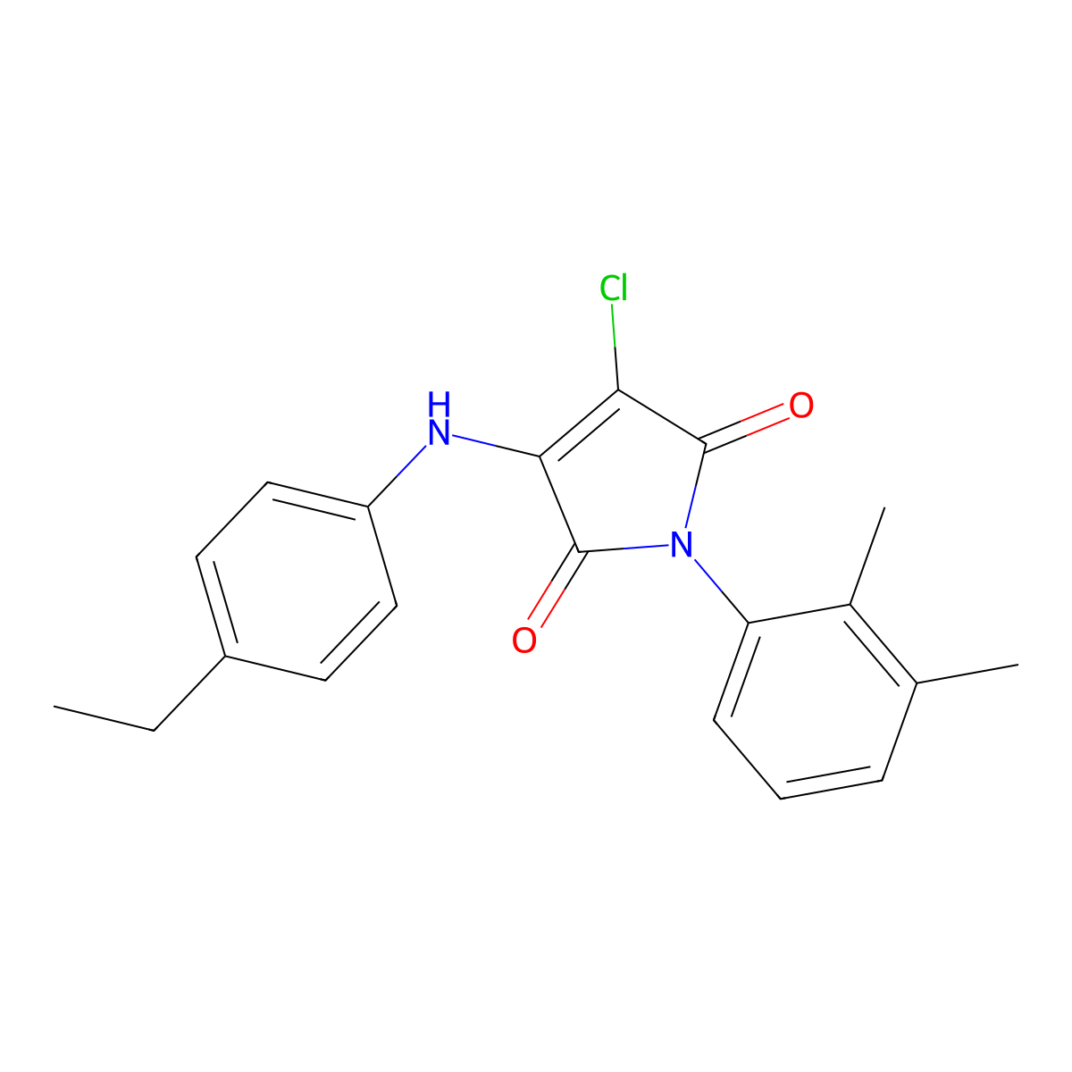 3-Chloro-1-(2,3-dimethylphenyl)-4-(4-ethylanilino)pyrrole-2,5-dione molecular structure, CAS 307527-93-1