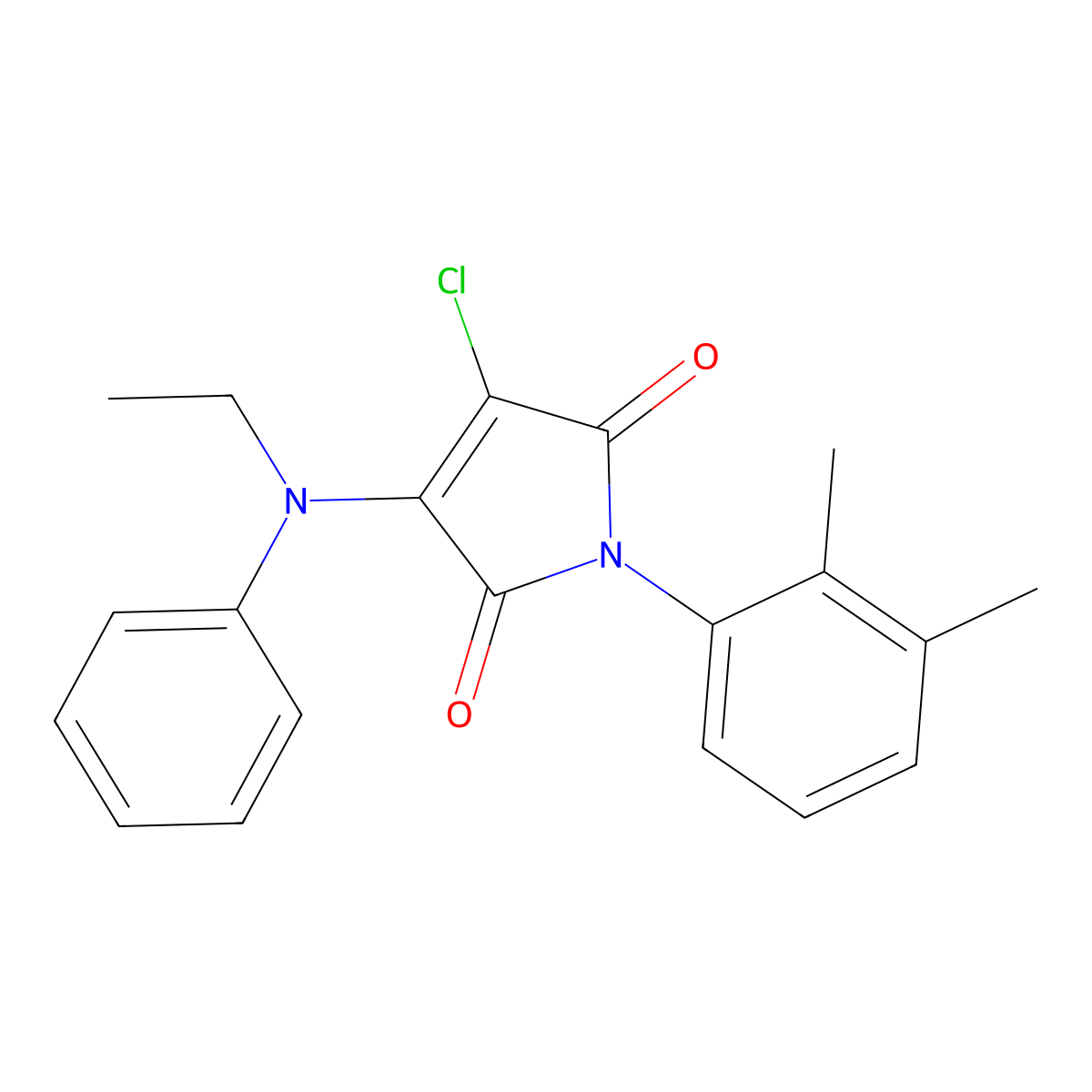 3-chloro-1-(2,3-dimethylphenyl)-4-(N-ethylanilino)pyrrole-2,5-dione molecular structure, CAS 307527-94-2