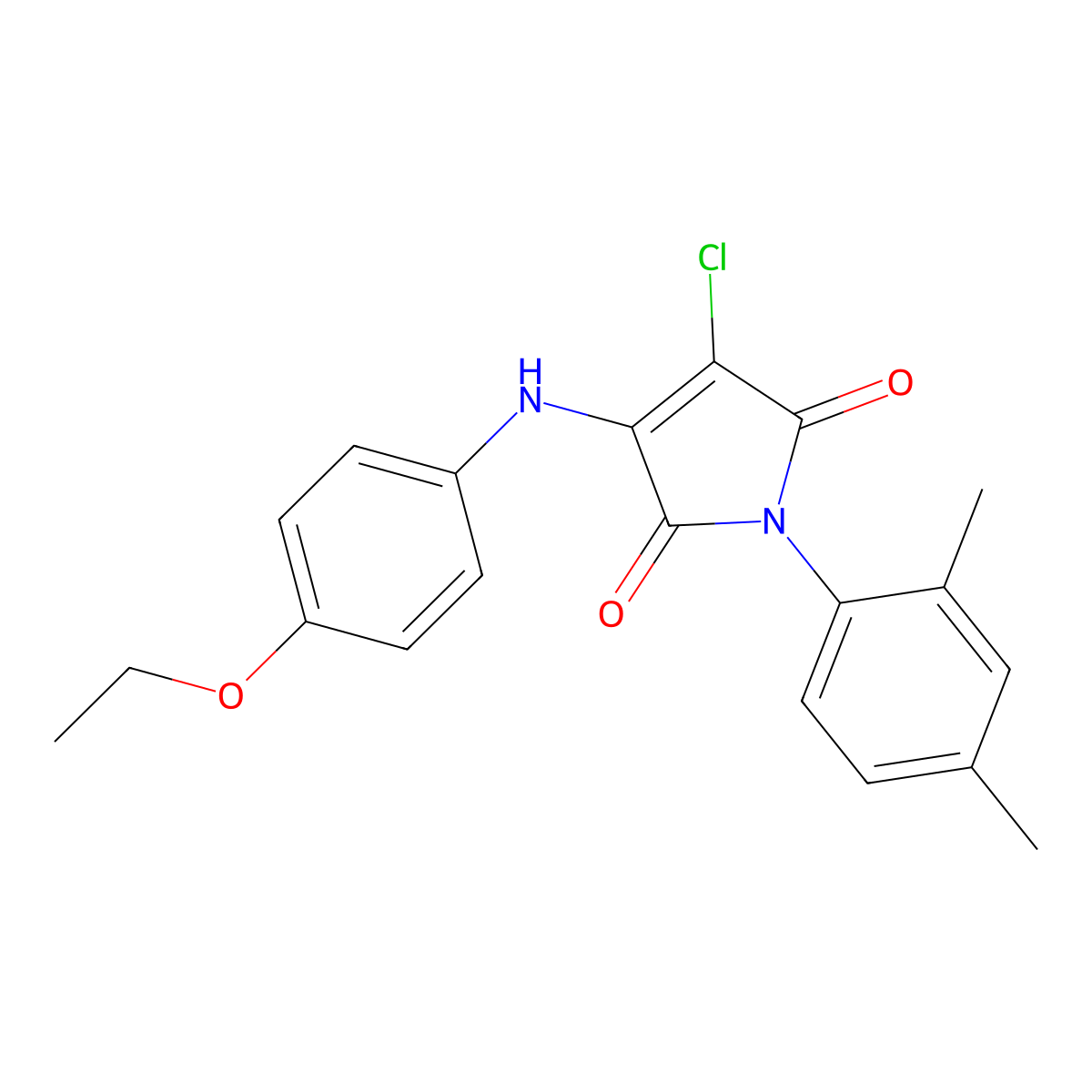 3-Chloro-1-(2,4-dimethylphenyl)-4-(4-ethoxyanilino)pyrrole-2,5-dione molecular structure, CAS 307528-15-0