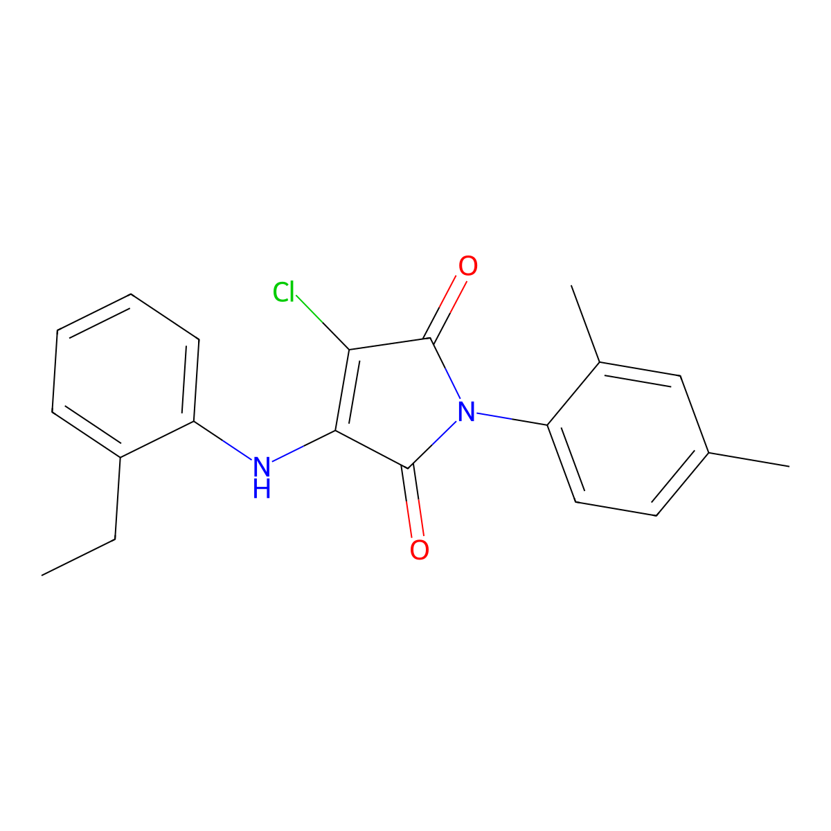 3-Chloro-1-(2,4-dimethylphenyl)-4-(2-ethylanilino)pyrrole-2,5-dione molecular structure, CAS 307528-17-2