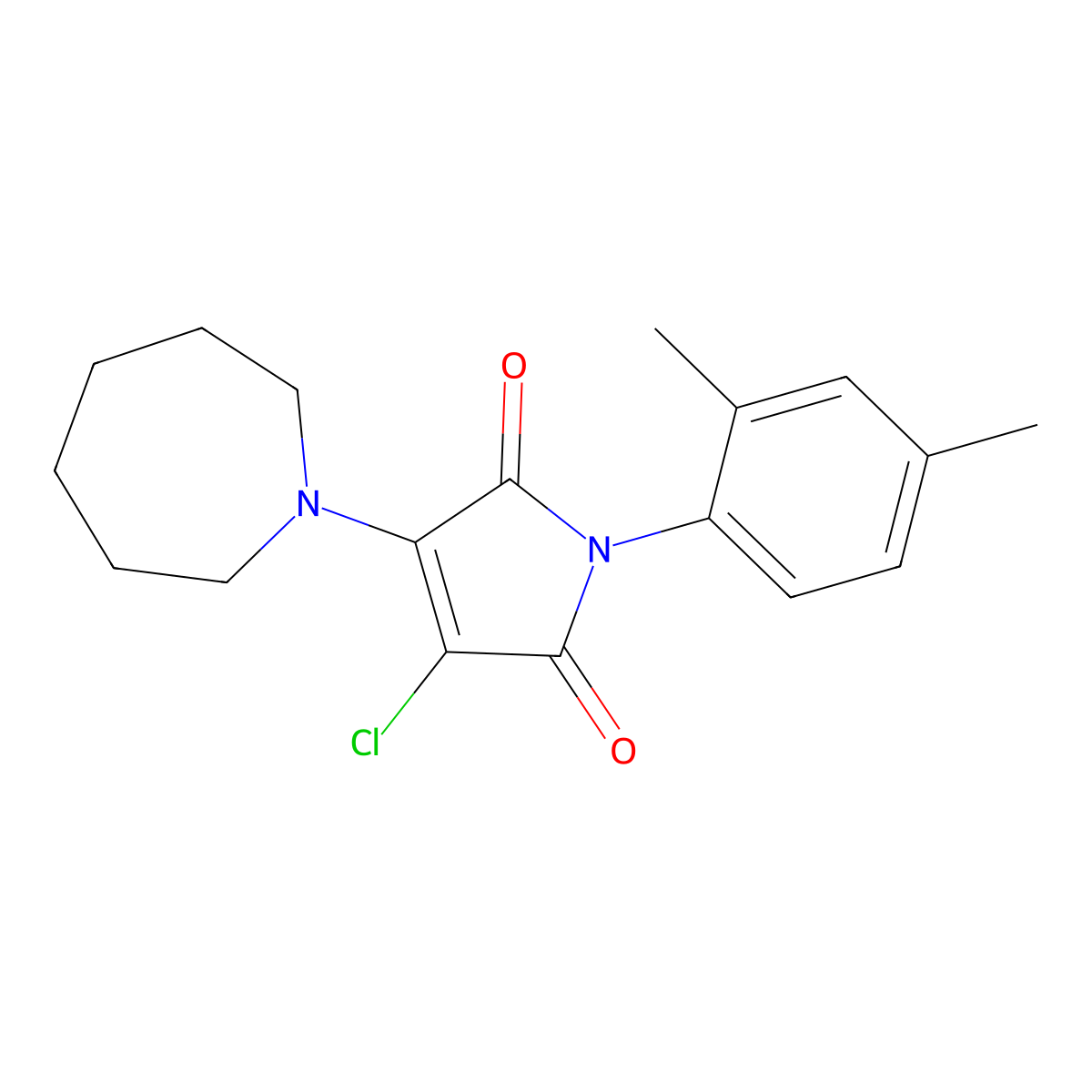 3-(Azepan-1-yl)-4-chloro-1-(2,4-dimethylphenyl)pyrrole-2,5-dione molecular structure, CAS 307528-21-8