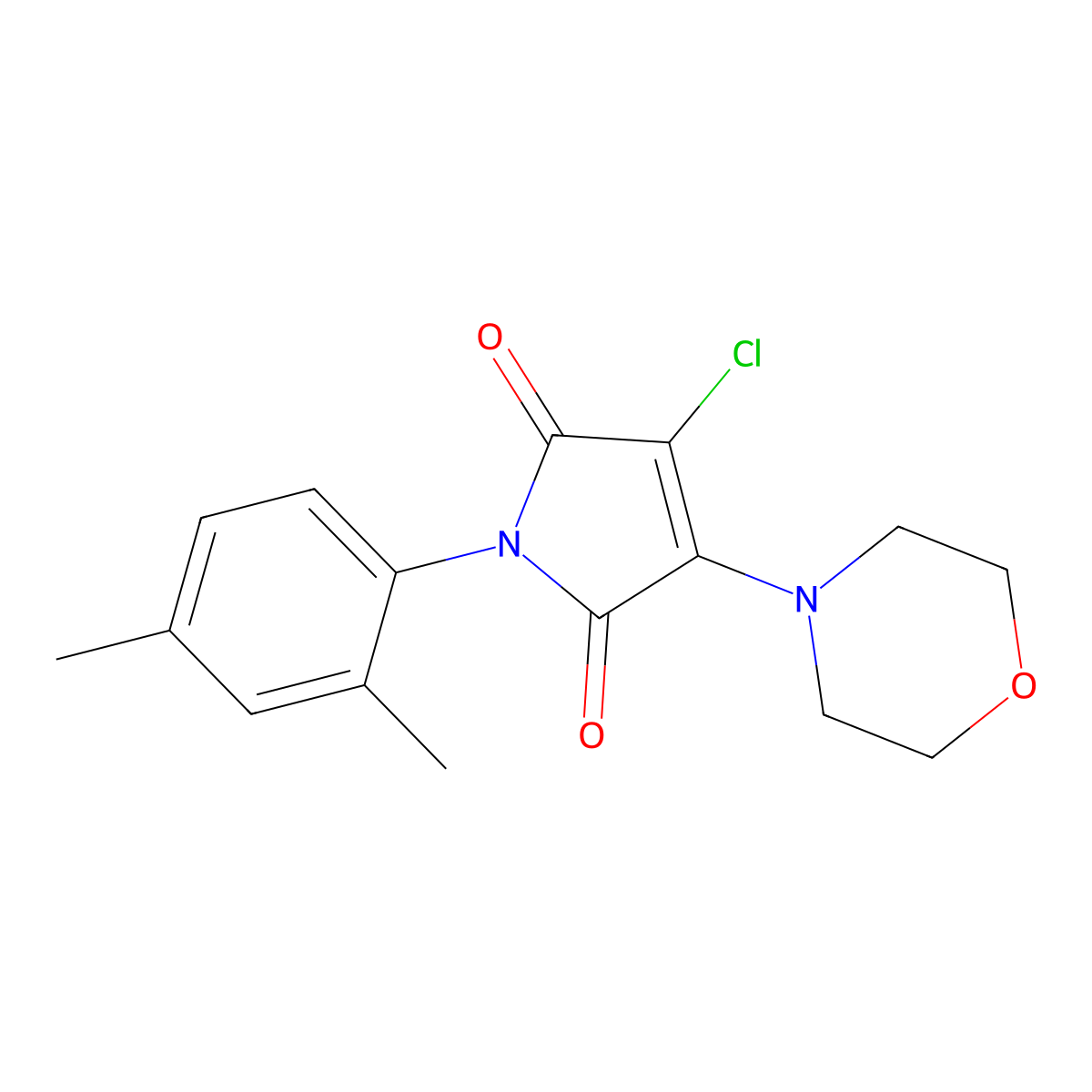 3-Chloro-1-(2,4-dimethylphenyl)-4-morpholin-4-ylpyrrole-2,5-dione molecular structure, CAS 307528-24-1