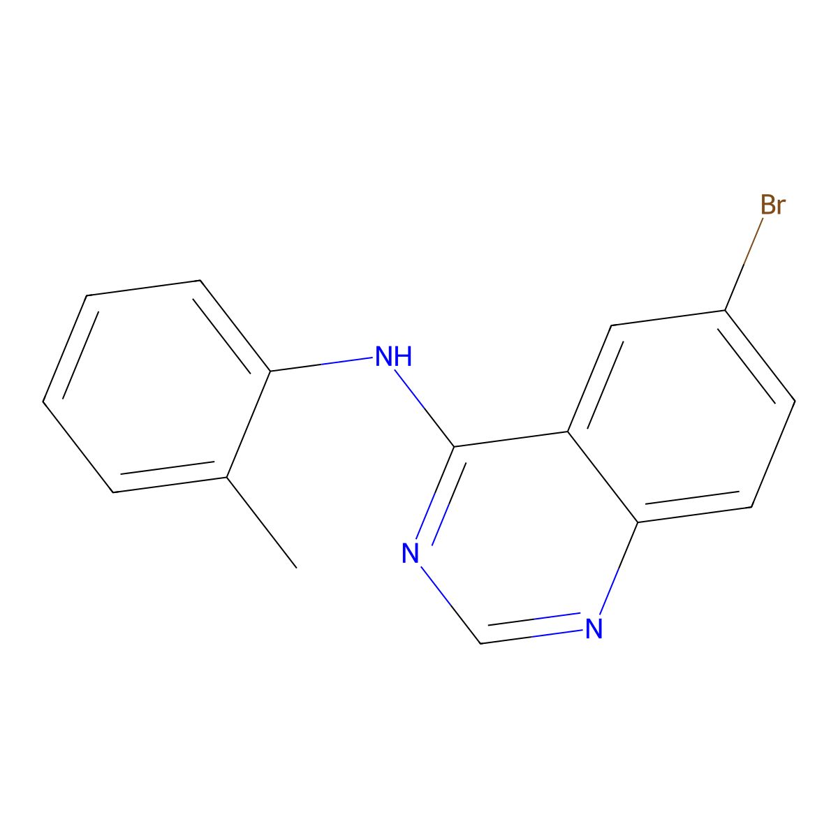 6-bromo-N-(2-methylphenyl)quinazolin-4-amine molecular structure, CAS 307529-04-0