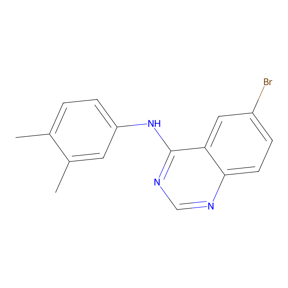 6-bromo-N-(3,4-dimethylphenyl)quinazolin-4-amine molecular structure, CAS 307529-07-3