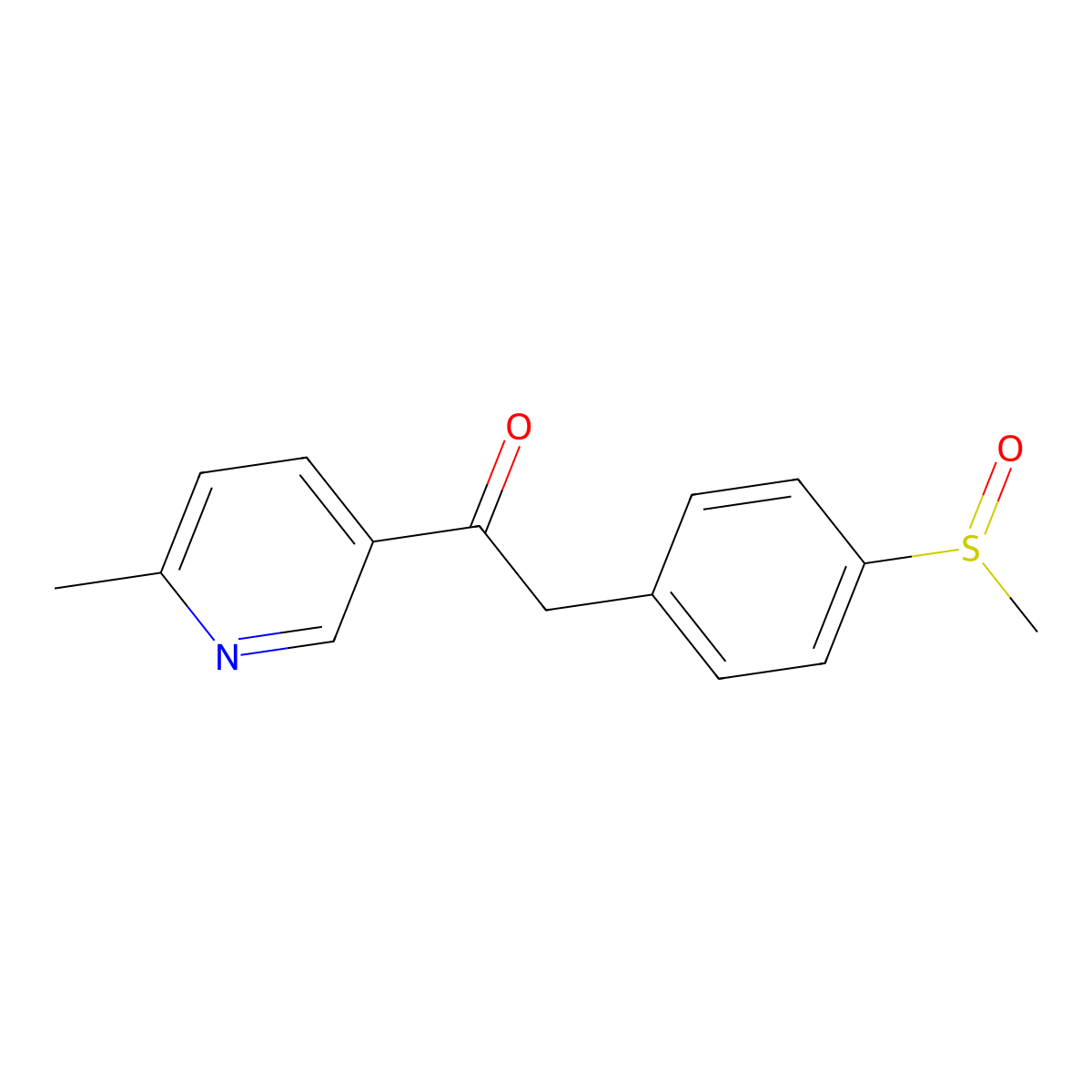 1-(6-Methylpyridin-3-yl)-2-(4-(methylsulfinyl)phenyl)ethanone (Etoricoxib Impurity) molecular structure, CAS 307531-95-9