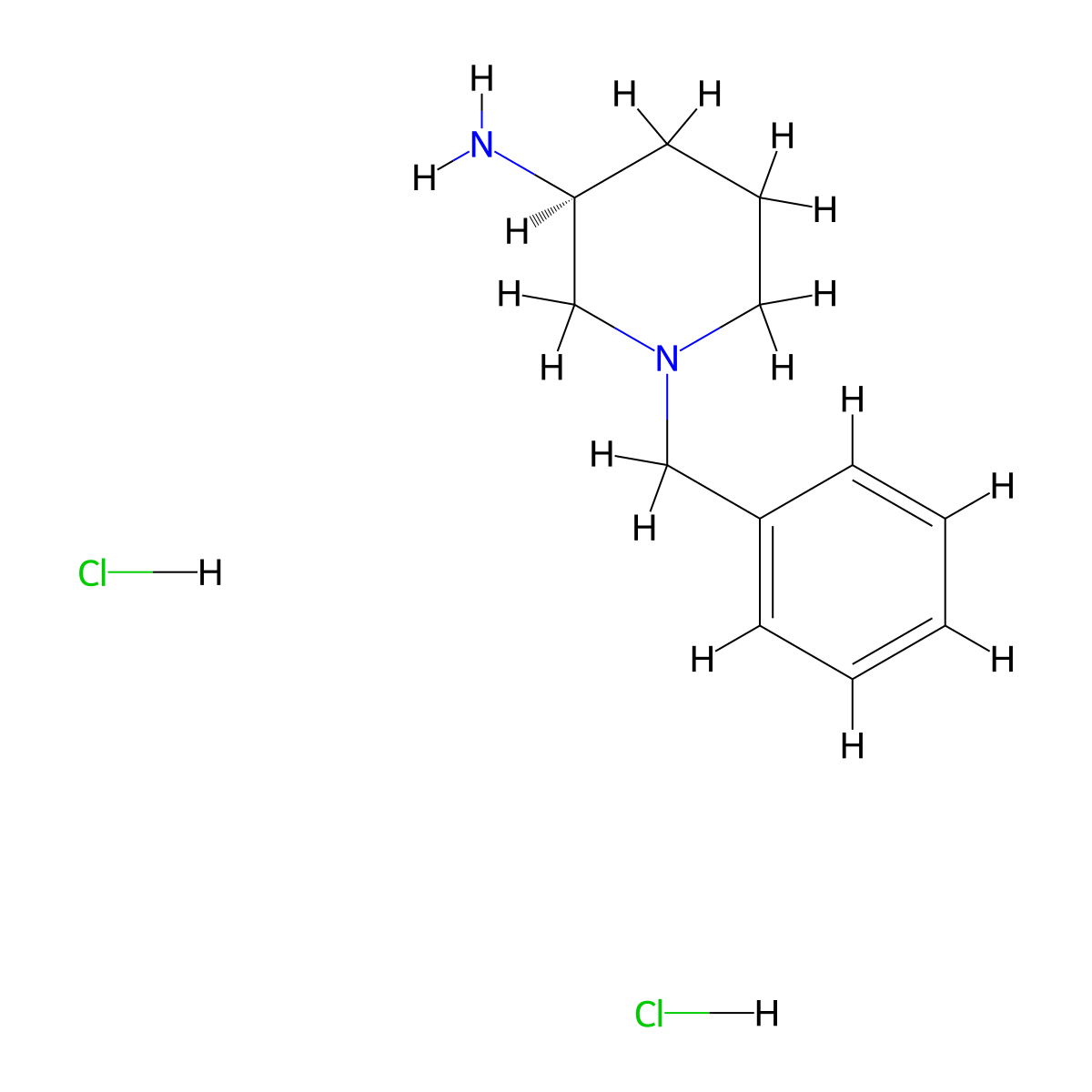 (3S)-1-Benzylpiperidin-3-amine--hydrogen chloride (1/2) molecular structure, CAS 307532-02-1