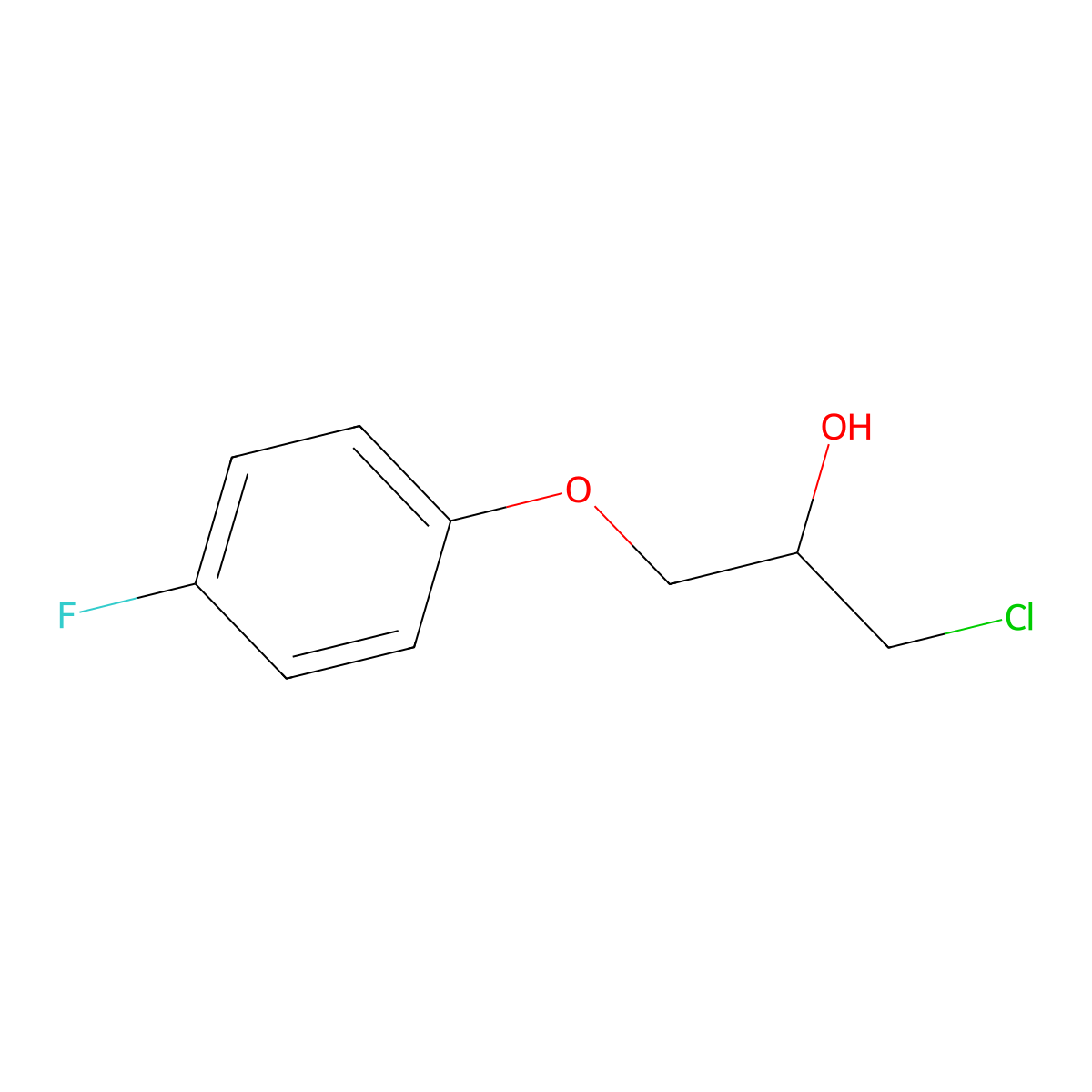 (2R)-1-Chloro-3-(4-fluorophenoxy)propan-2-ol molecular structure, CAS 307532-04-3