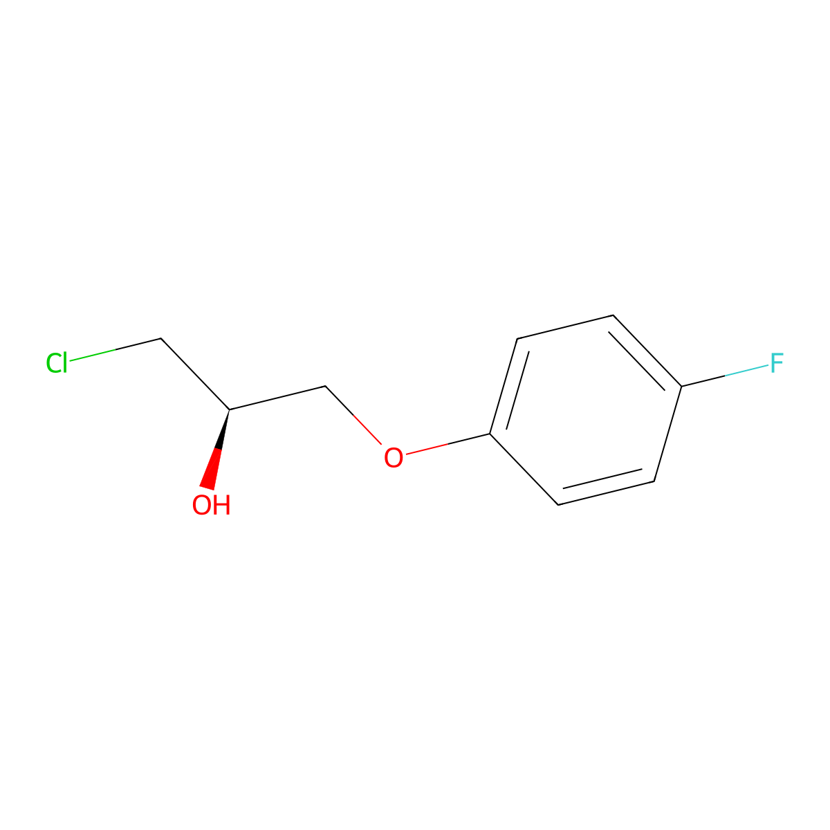 (2R)-1-Chloro-3-(4-fluorophenoxy)propan-2-ol molecular structure, CAS 307532-04-3