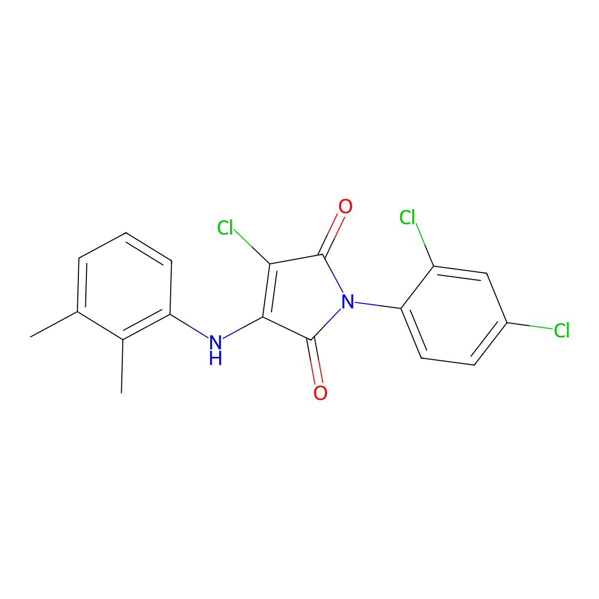 3-Chloro-1-(2,4-dichlorophenyl)-4-(2,3-dimethylanilino)pyrrole-2,5-dione molecular structure, CAS 307532-99-6