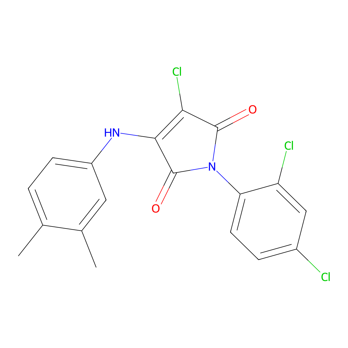 3-Chloro-1-(2,4-dichlorophenyl)-4-(3,4-dimethylanilino)pyrrole-2,5-dione molecular structure, CAS 307533-00-2