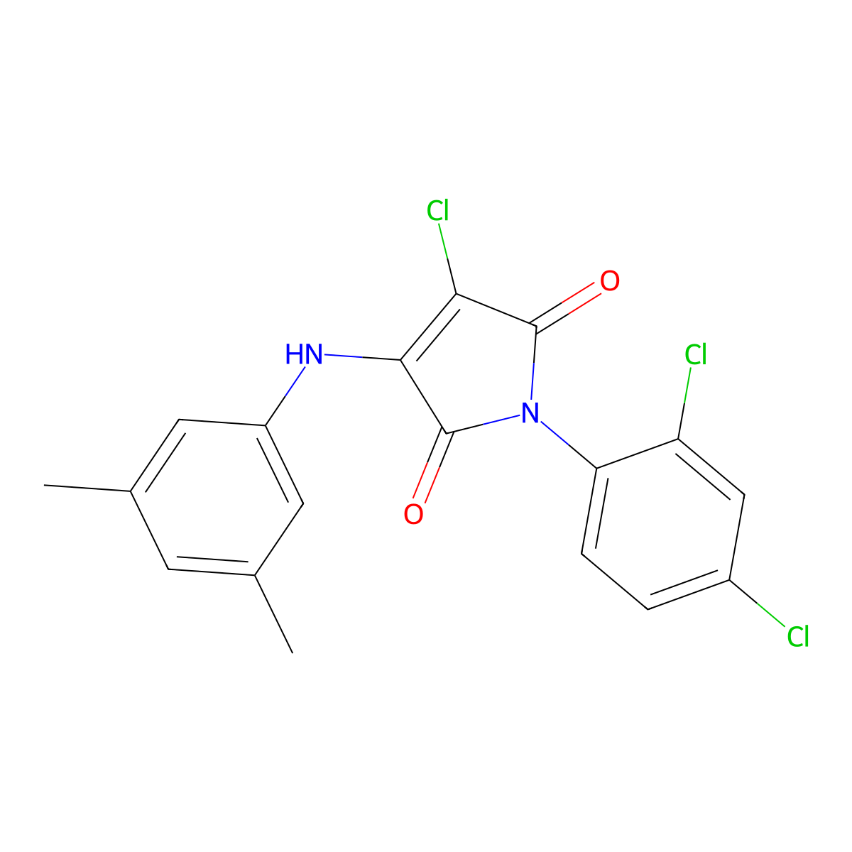 3-Chloro-1-(2,4-dichlorophenyl)-4-(3,5-dimethylanilino)pyrrole-2,5-dione molecular structure, CAS 307533-01-3