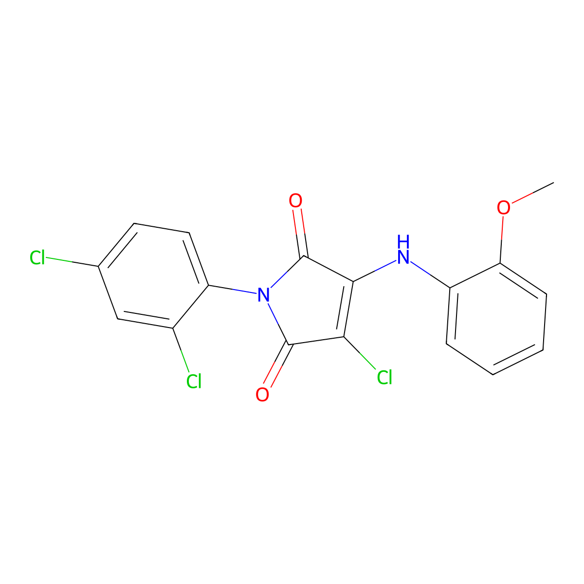 3-Chloro-1-(2,4-dichlorophenyl)-4-(2-methoxyanilino)pyrrole-2,5-dione molecular structure, CAS 307533-02-4