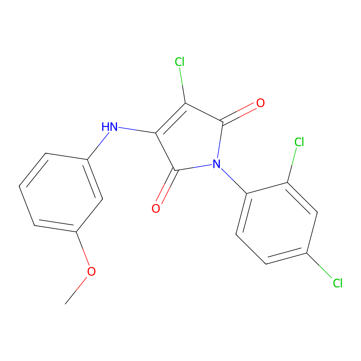 3-Chloro-1-(2,4-dichlorophenyl)-4-(3-methoxyanilino)pyrrole-2,5-dione molecular structure, CAS 307533-03-5