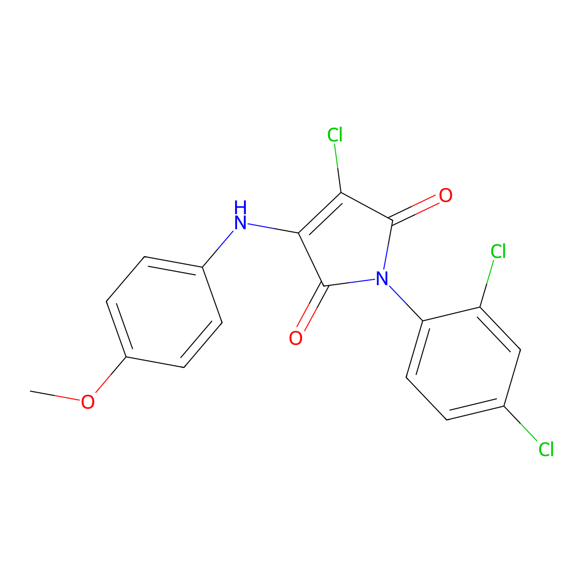 3-Chloro-1-(2,4-dichlorophenyl)-4-(4-methoxyanilino)pyrrole-2,5-dione molecular structure, CAS 307533-04-6