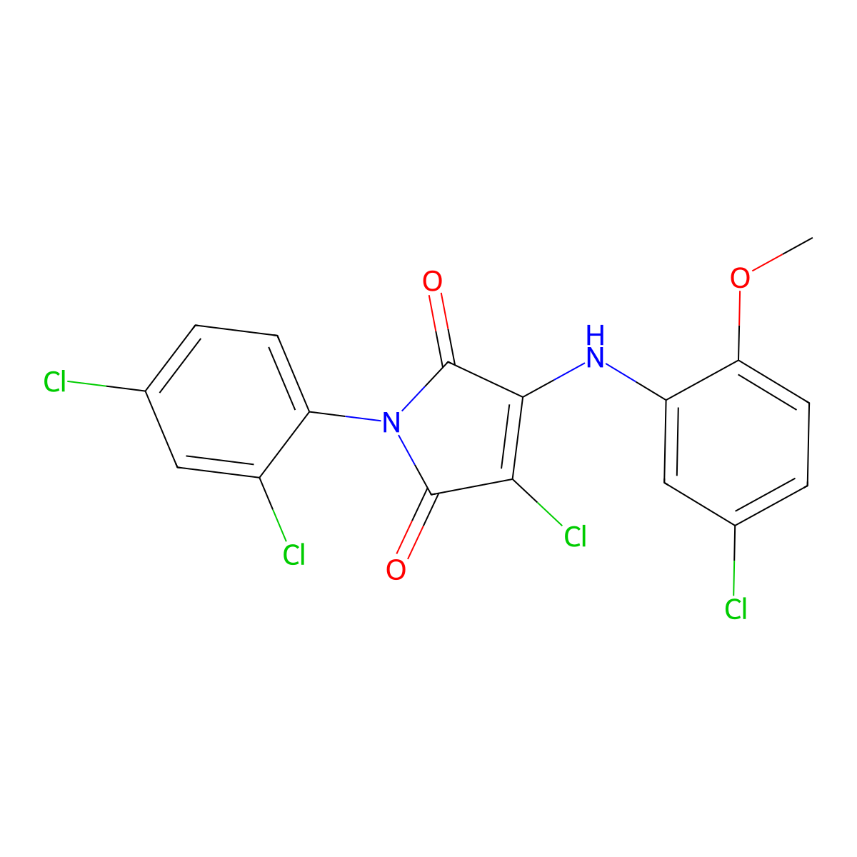 3-Chloro-4-(5-chloro-2-methoxyanilino)-1-(2,4-dichlorophenyl)pyrrole-2,5-dione molecular structure, CAS 307533-05-7