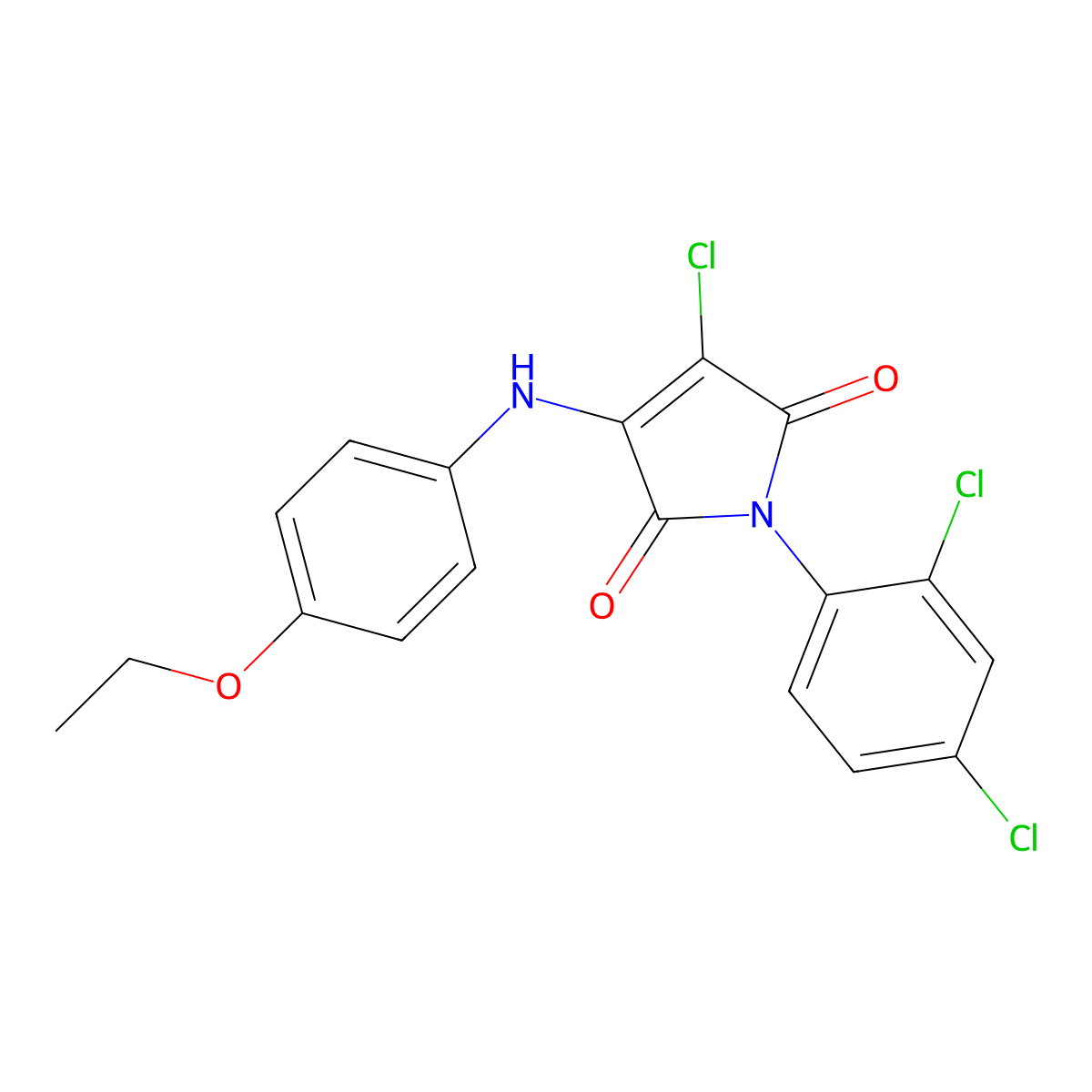 3-Chloro-1-(2,4-dichlorophenyl)-4-(4-ethoxyanilino)pyrrole-2,5-dione molecular structure, CAS 307533-07-9