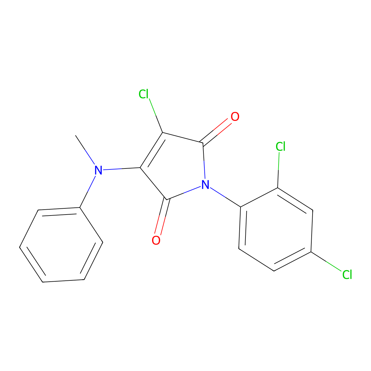 3-chloro-1-(2,4-dichlorophenyl)-4-(N-methylanilino)pyrrole-2,5-dione molecular structure, CAS 307533-10-4