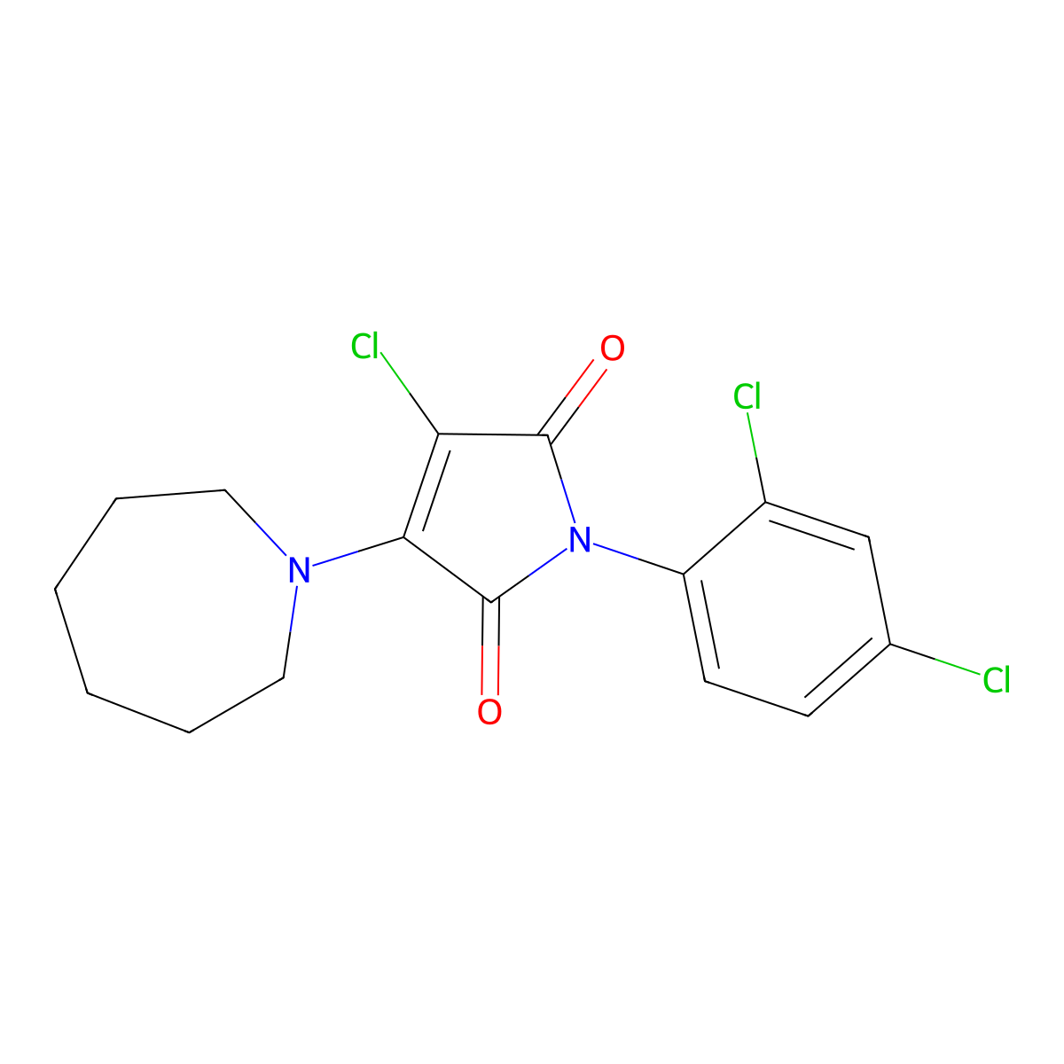 3-(1-azepanyl)-4-chloro-1-(2,4-dichlorophenyl)-1H-pyrrole-2,5-dione molecular structure, CAS 307533-11-5