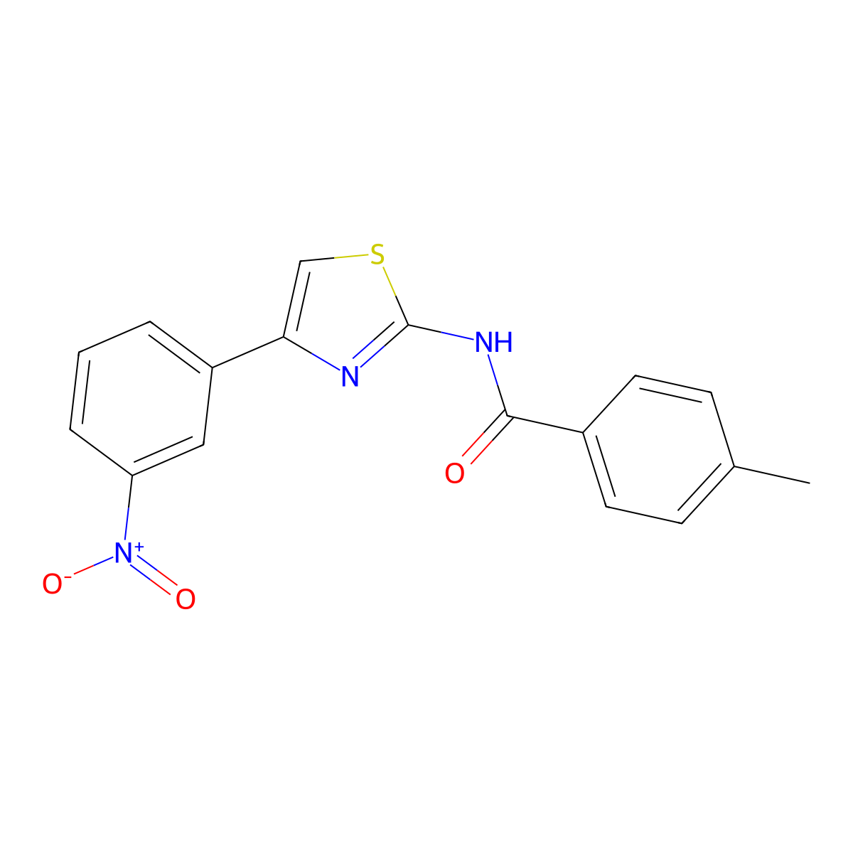 4-methyl-N-[4-(3-nitrophenyl)-1,3-thiazol-2-yl]benzamide molecular structure, CAS 307533-45-5