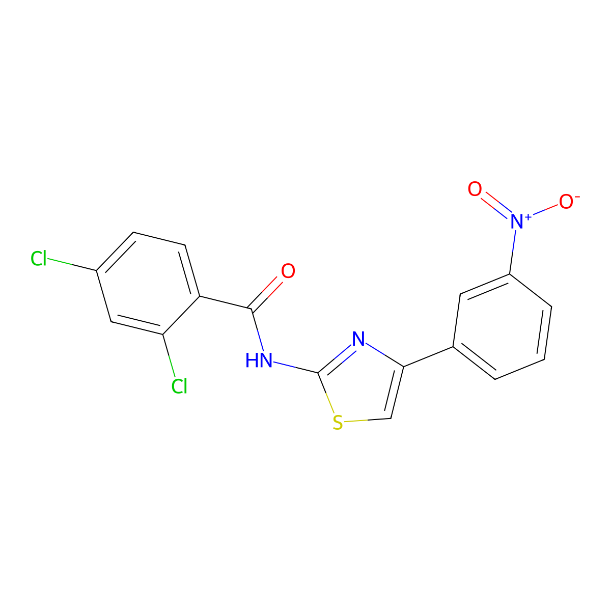2,4-dichloro-N-[4-(3-nitrophenyl)-1,3-thiazol-2-yl]benzamide molecular structure, CAS 307533-46-6