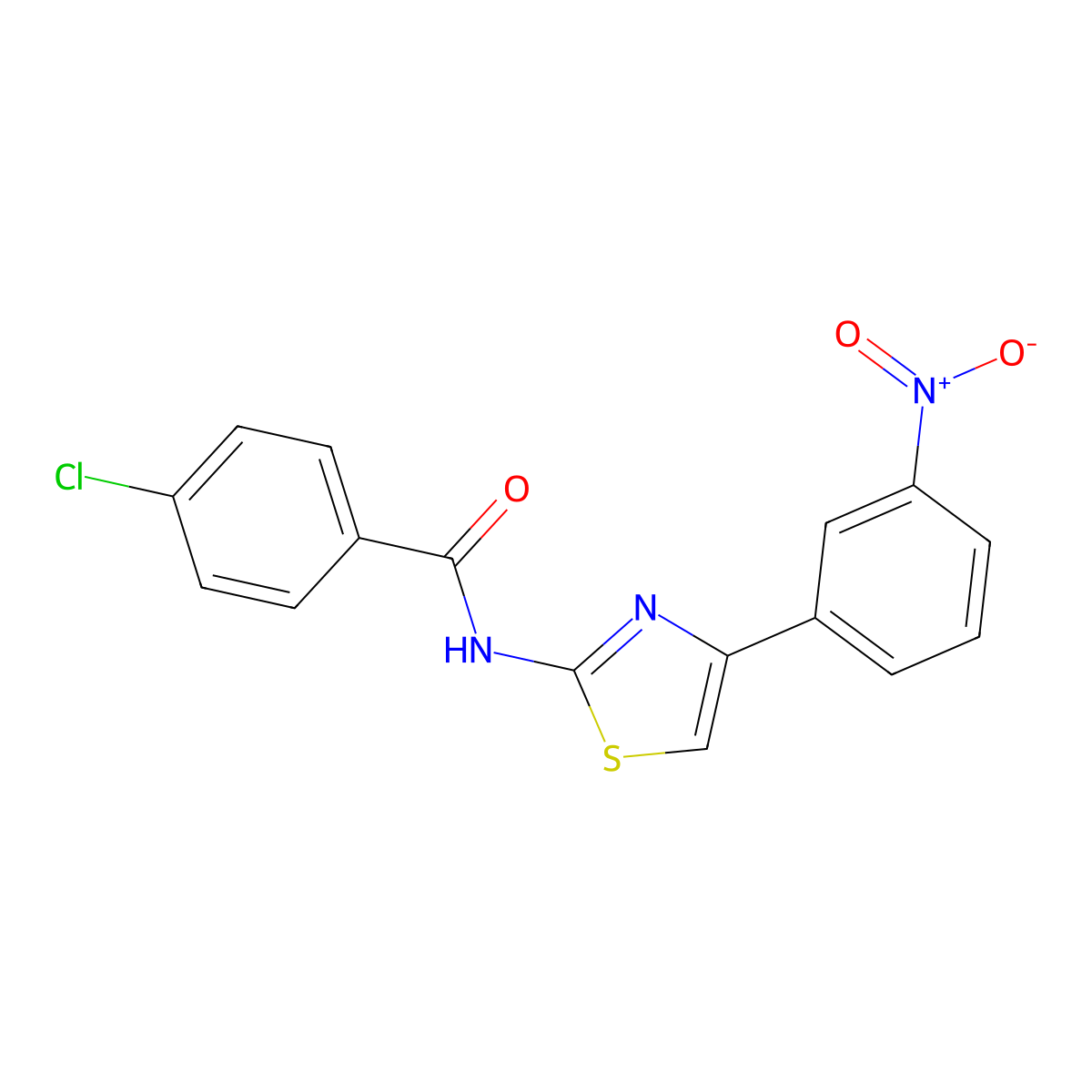 4-chloro-N-[4-(3-nitrophenyl)-1,3-thiazol-2-yl]benzamide molecular structure, CAS 307533-47-7