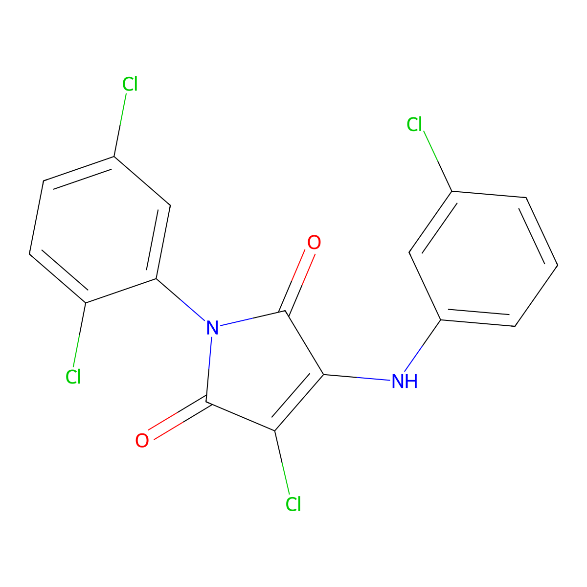 3-Chloro-4-(3-chloroanilino)-1-(2,5-dichlorophenyl)pyrrole-2,5-dione molecular structure, CAS 307534-14-1