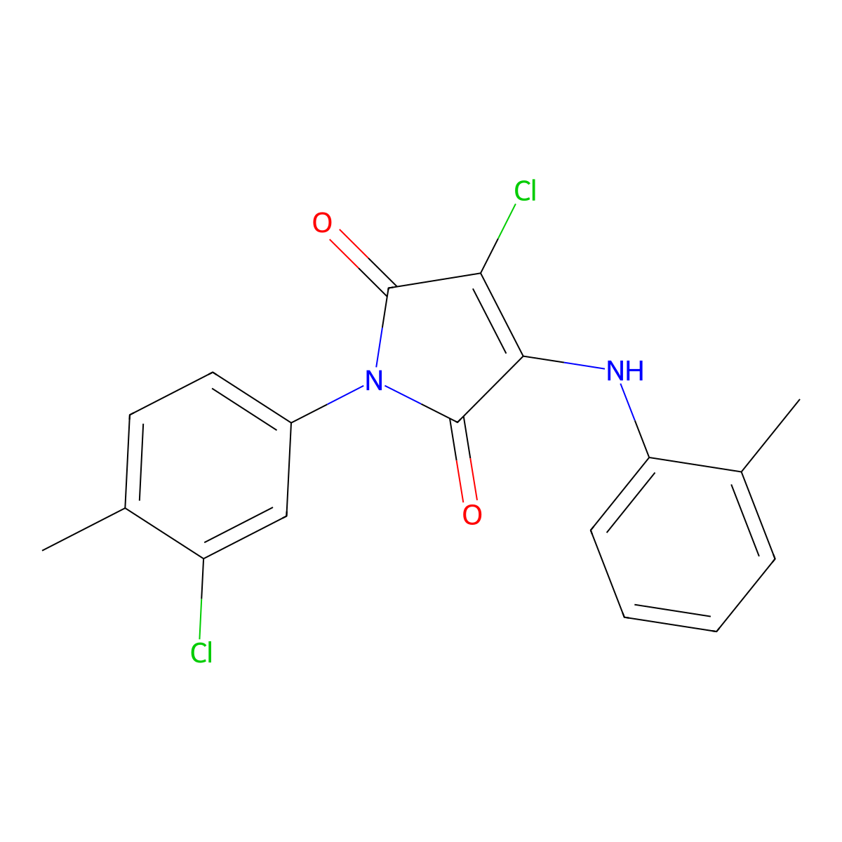 3-Chloro-1-(3-chloro-4-methylphenyl)-4-(2-methylanilino)pyrrole-2,5-dione molecular structure, CAS 307534-18-5