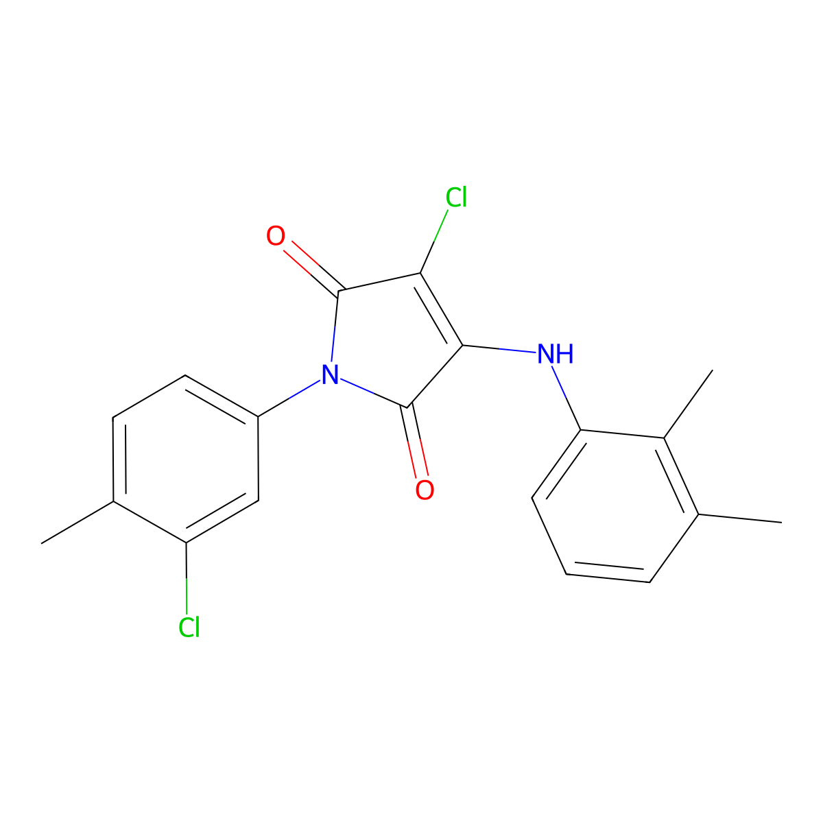 3-Chloro-1-(3-chloro-4-methylphenyl)-4-(2,3-dimethylanilino)pyrrole-2,5-dione molecular structure, CAS 307534-21-0