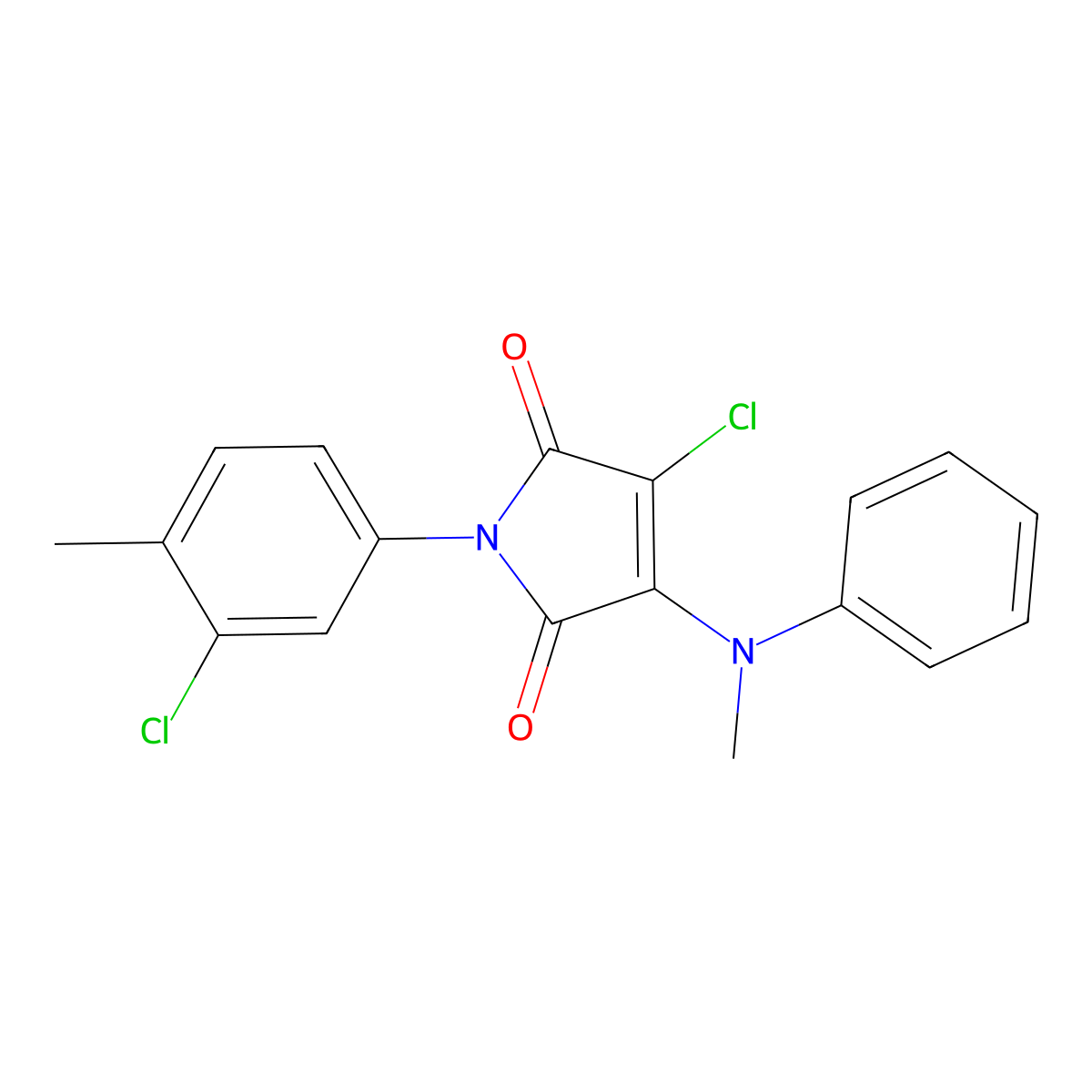 3-chloro-1-(3-chloro-4-methylphenyl)-4-(N-methylanilino)pyrrole-2,5-dione molecular structure, CAS 307534-30-1