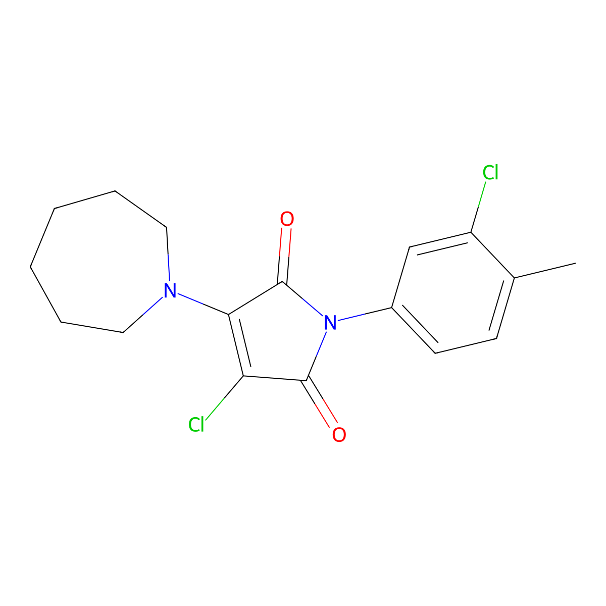 3-(Azepan-1-yl)-4-chloro-1-(3-chloro-4-methylphenyl)pyrrole-2,5-dione molecular structure, CAS 307534-34-5