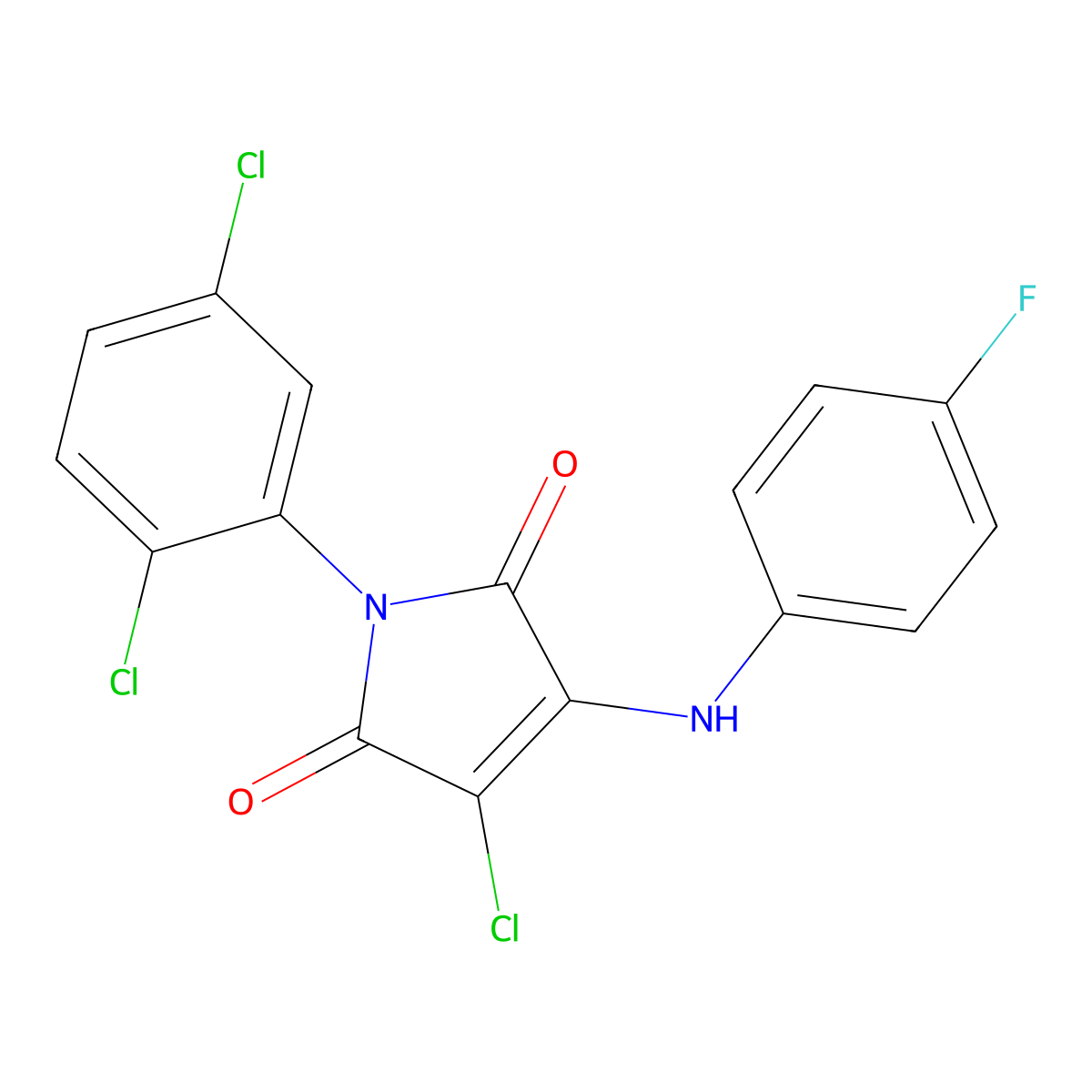 3-Chloro-1-(2,5-dichlorophenyl)-4-(4-fluoroanilino)pyrrole-2,5-dione molecular structure, CAS 307534-36-7