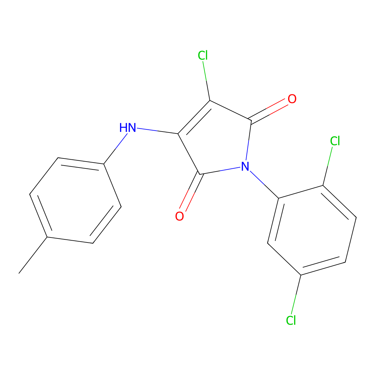 3-Chloro-1-(2,5-dichlorophenyl)-4-(4-methylanilino)pyrrole-2,5-dione molecular structure, CAS 307534-37-8