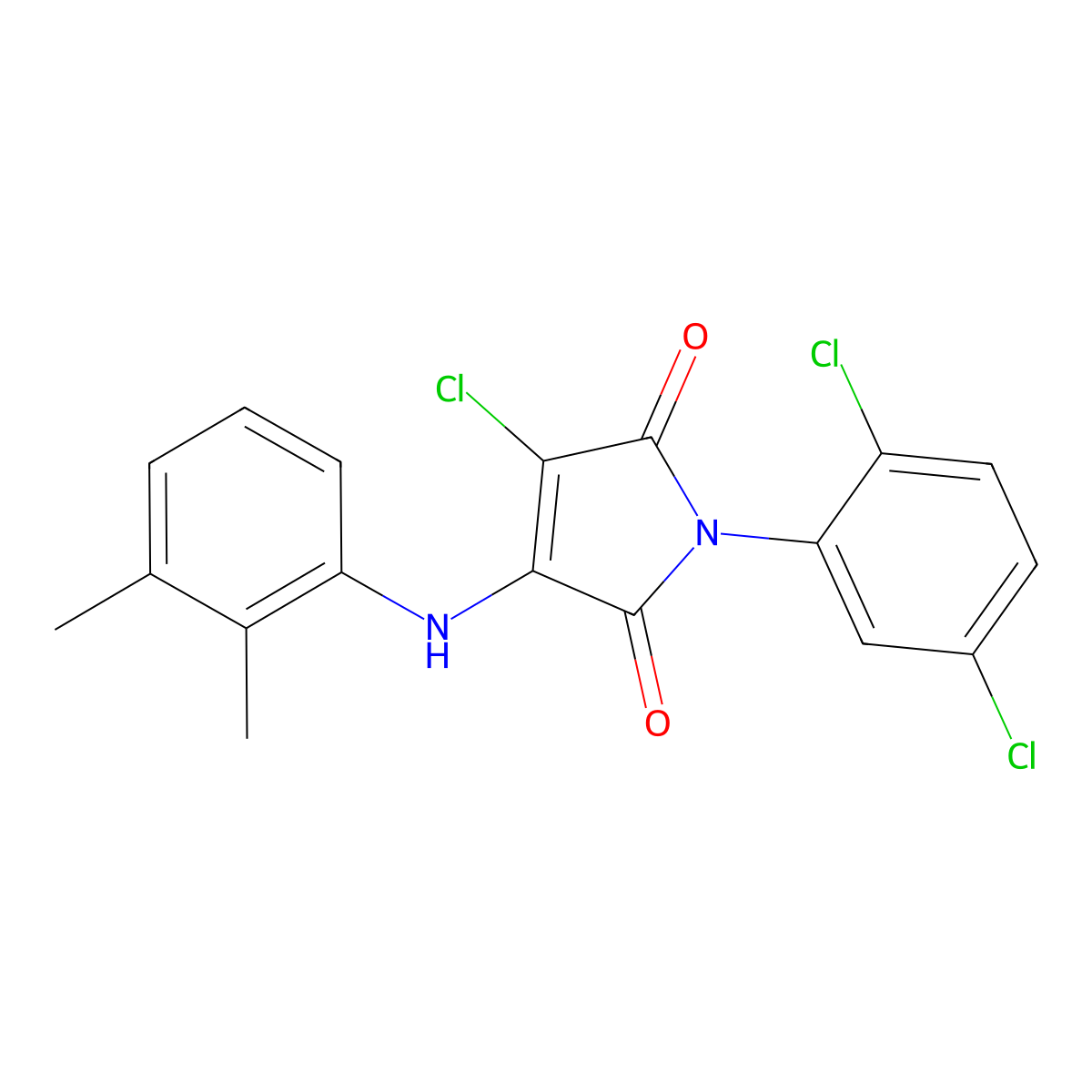 3-Chloro-1-(2,5-dichlorophenyl)-4-(2,3-dimethylanilino)pyrrole-2,5-dione molecular structure, CAS 307534-38-9