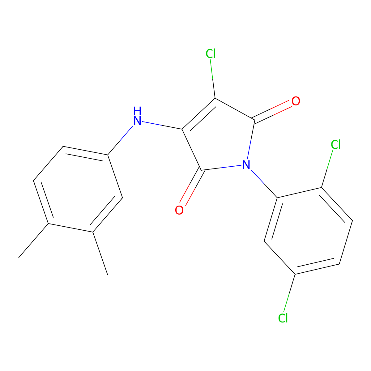 3-Chloro-1-(2,5-dichlorophenyl)-4-(3,4-dimethylanilino)pyrrole-2,5-dione molecular structure, CAS 307534-39-0