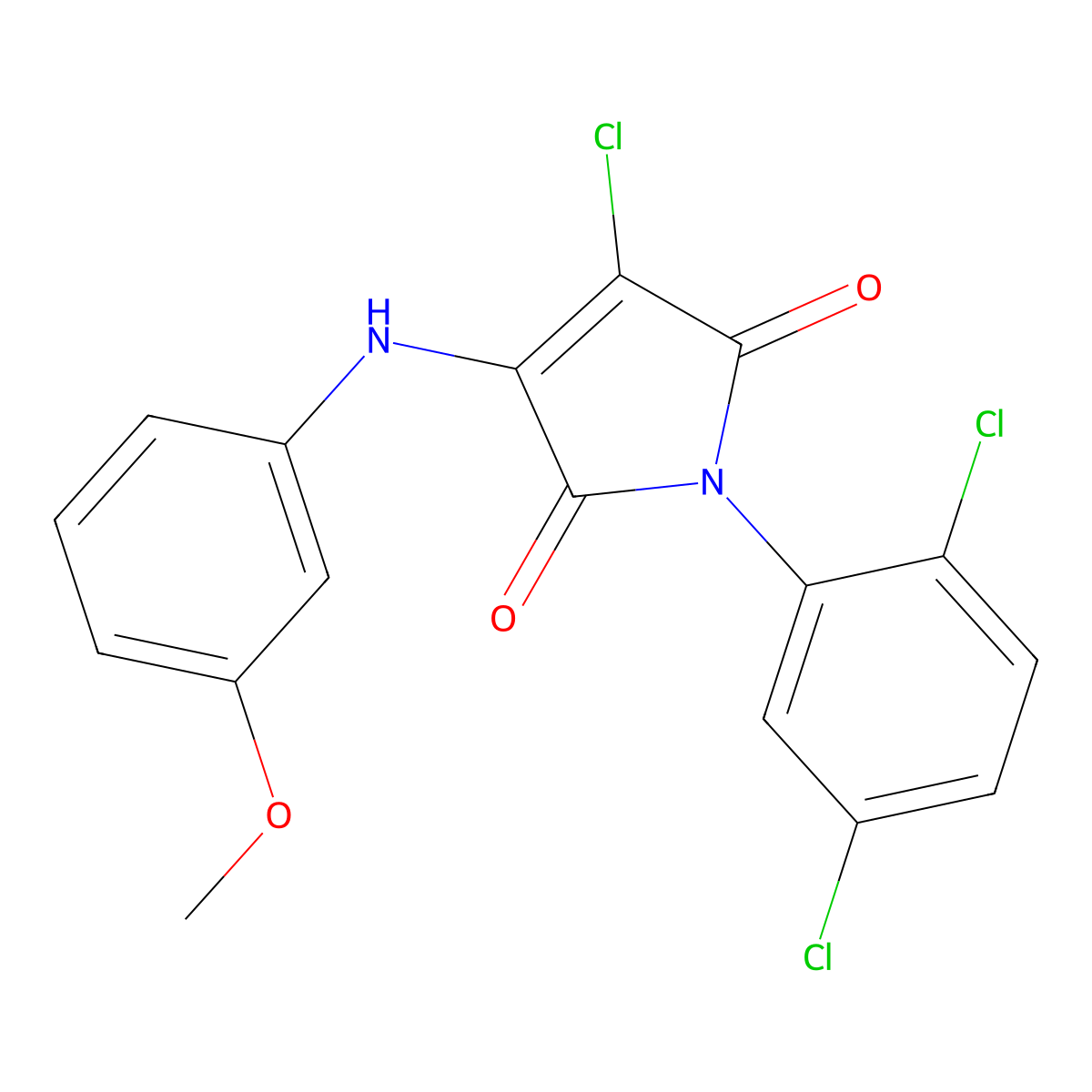 3-Chloro-1-(2,5-dichlorophenyl)-4-(3-methoxyanilino)pyrrole-2,5-dione molecular structure, CAS 307534-41-4