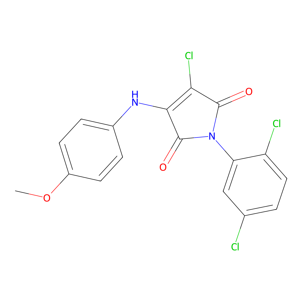 3-Chloro-1-(2,5-dichlorophenyl)-4-(4-methoxyanilino)pyrrole-2,5-dione molecular structure, CAS 307534-43-6